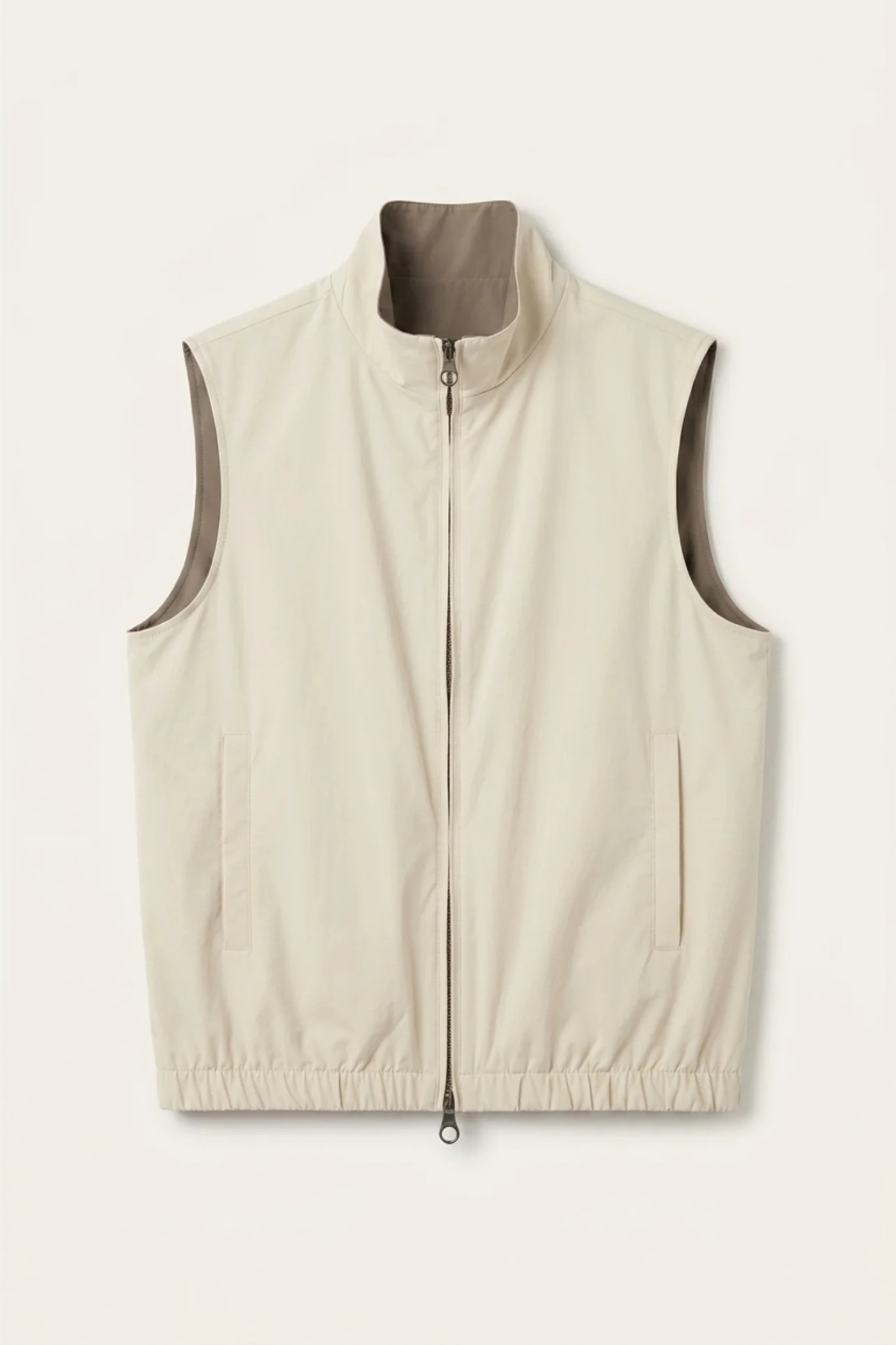 Bergamo Reversible Gilet Cream Taupe