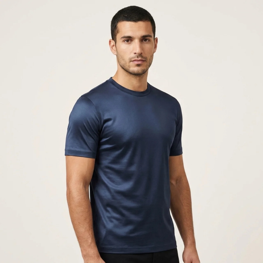 Verona Soft Lustre Tee Navy