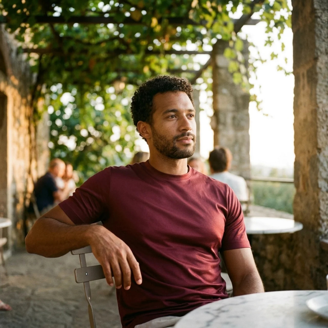 Verona Soft Lustre Tee Burgundy