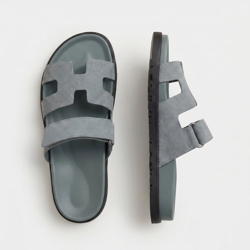 Cannes Slide Suede Stone Grey