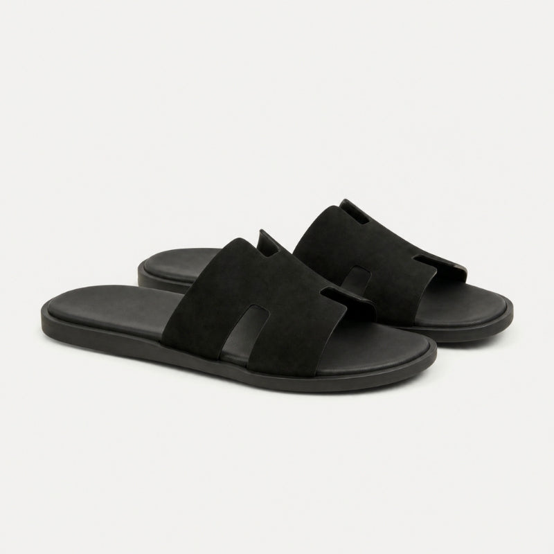 Monaco Slide Suede Onyx Black