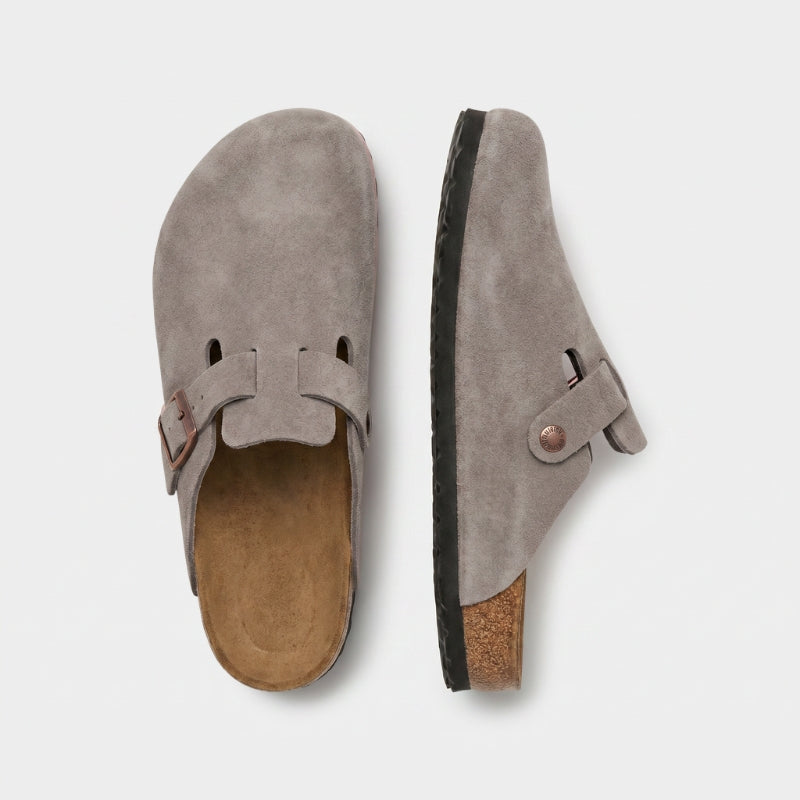 Tropea Suede Clog Stone