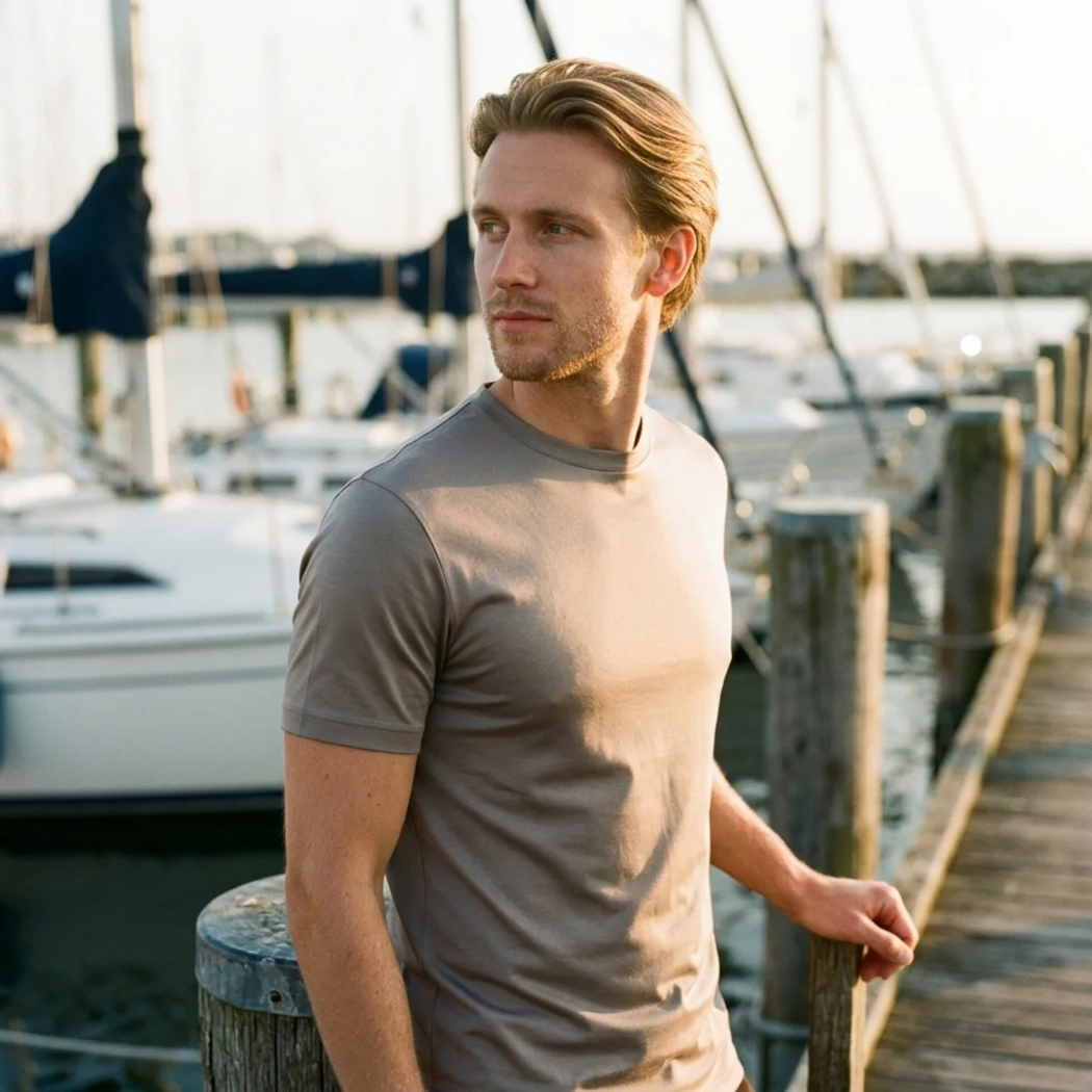 Verona Soft Lustre Tee Falcon