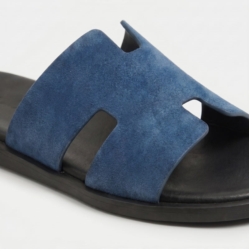 Monaco Slide Suede Denim Blue