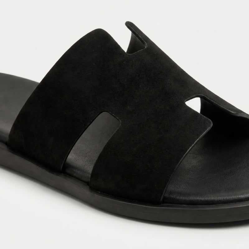 Monaco Slide Suede Onyx Black