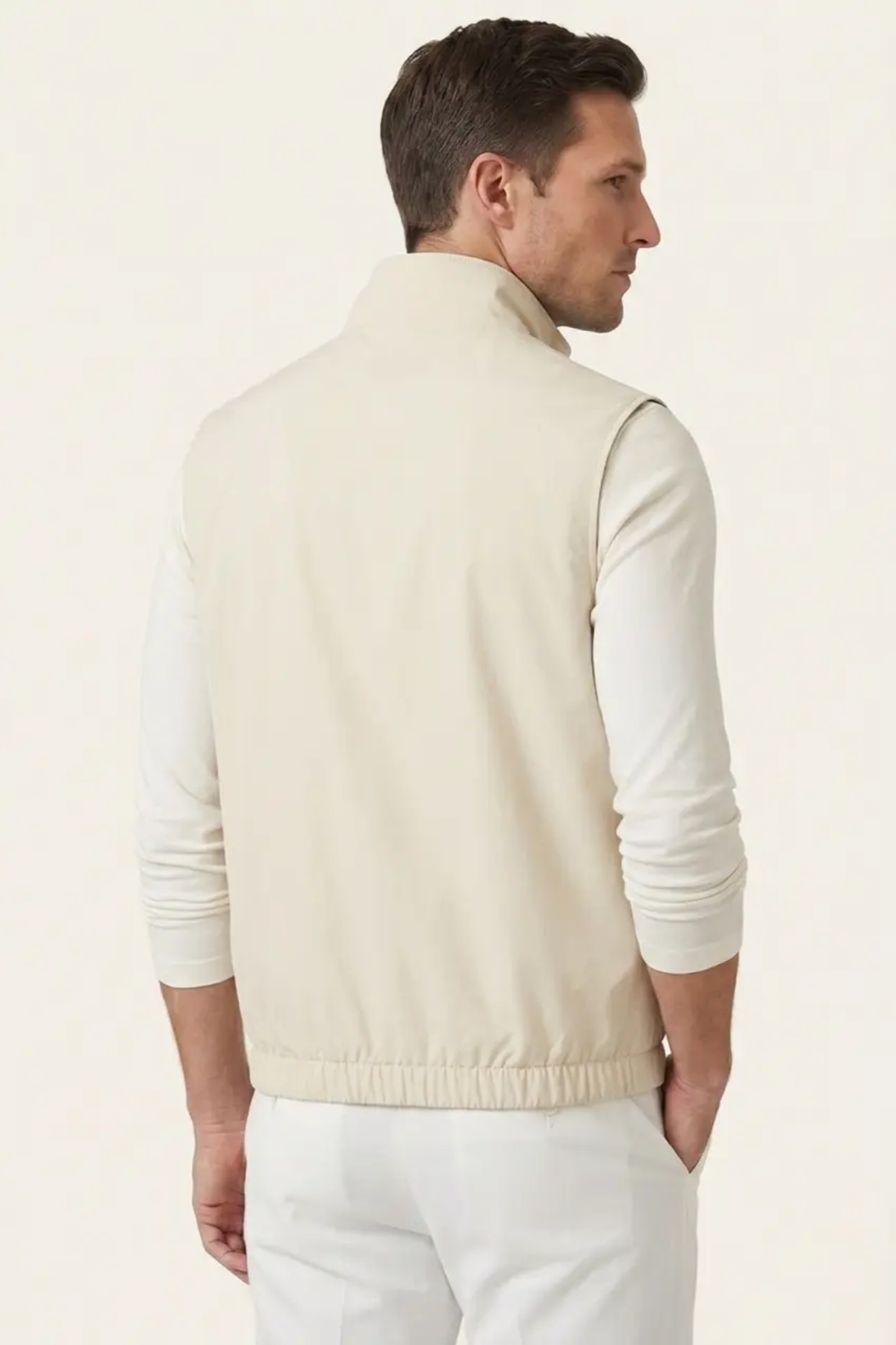 Bergamo Reversible Gilet Cream Taupe