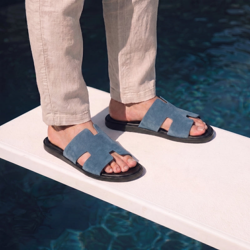Monaco Slide Suede Slate