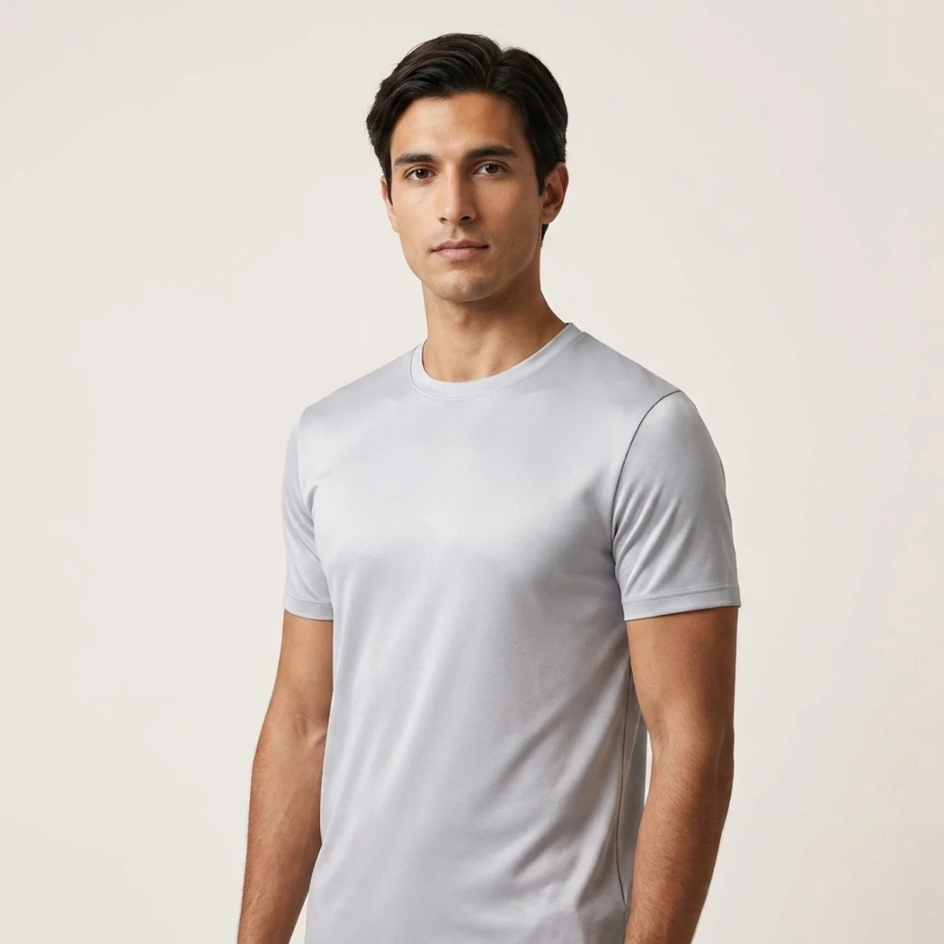 Verona High Lustre Tee Light Grey