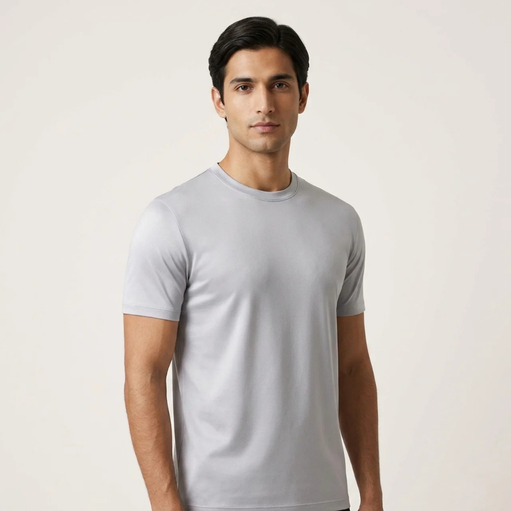 Verona Soft Lustre Tee Light Grey