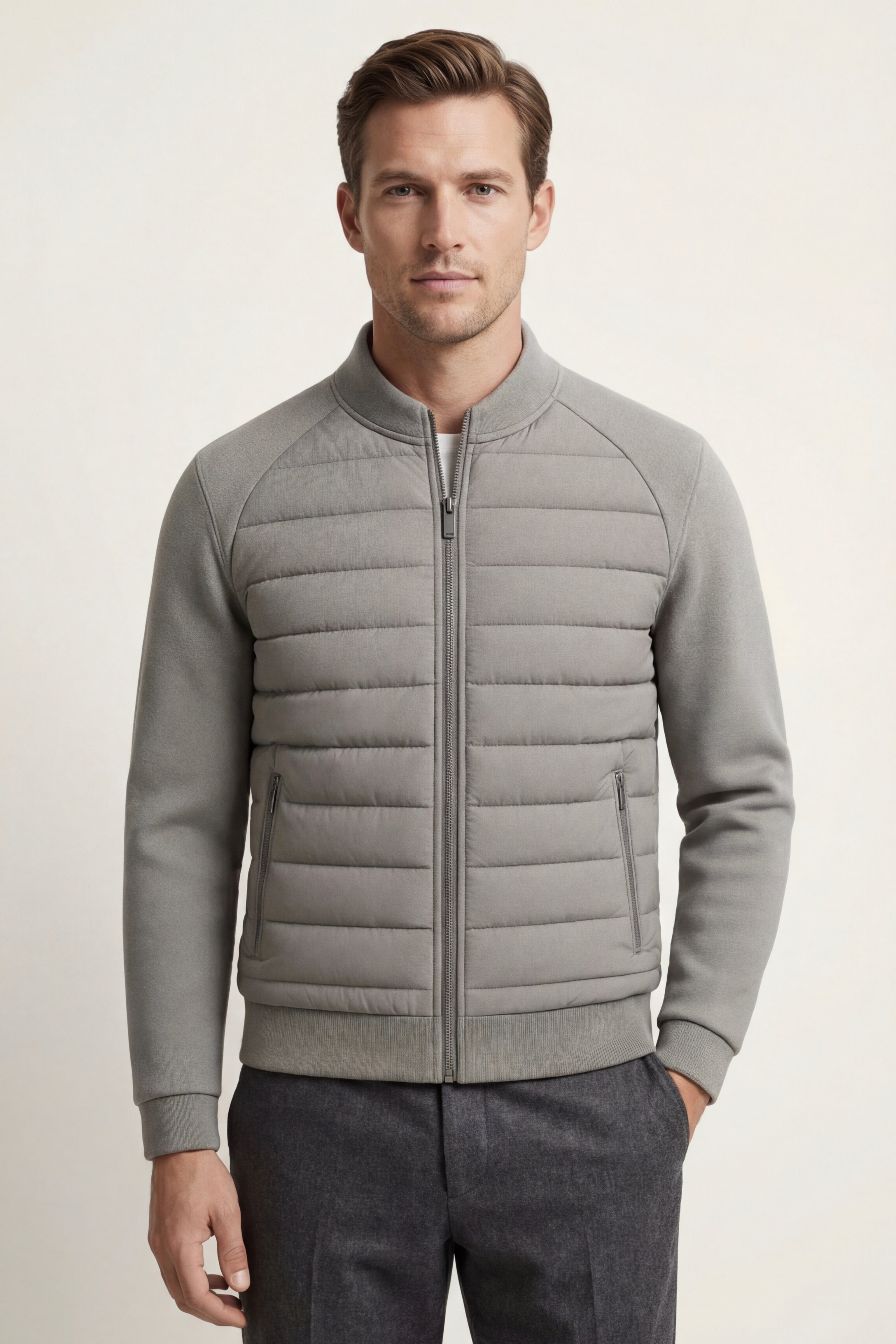 Vicenza Wool Padded Jacket Grey