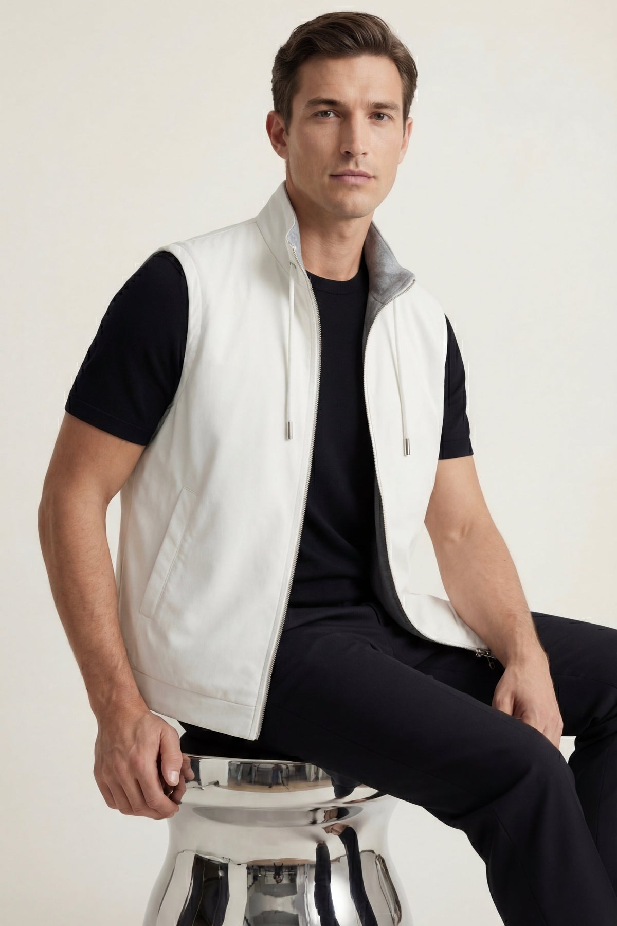 Merano Reversible Vest Ivory