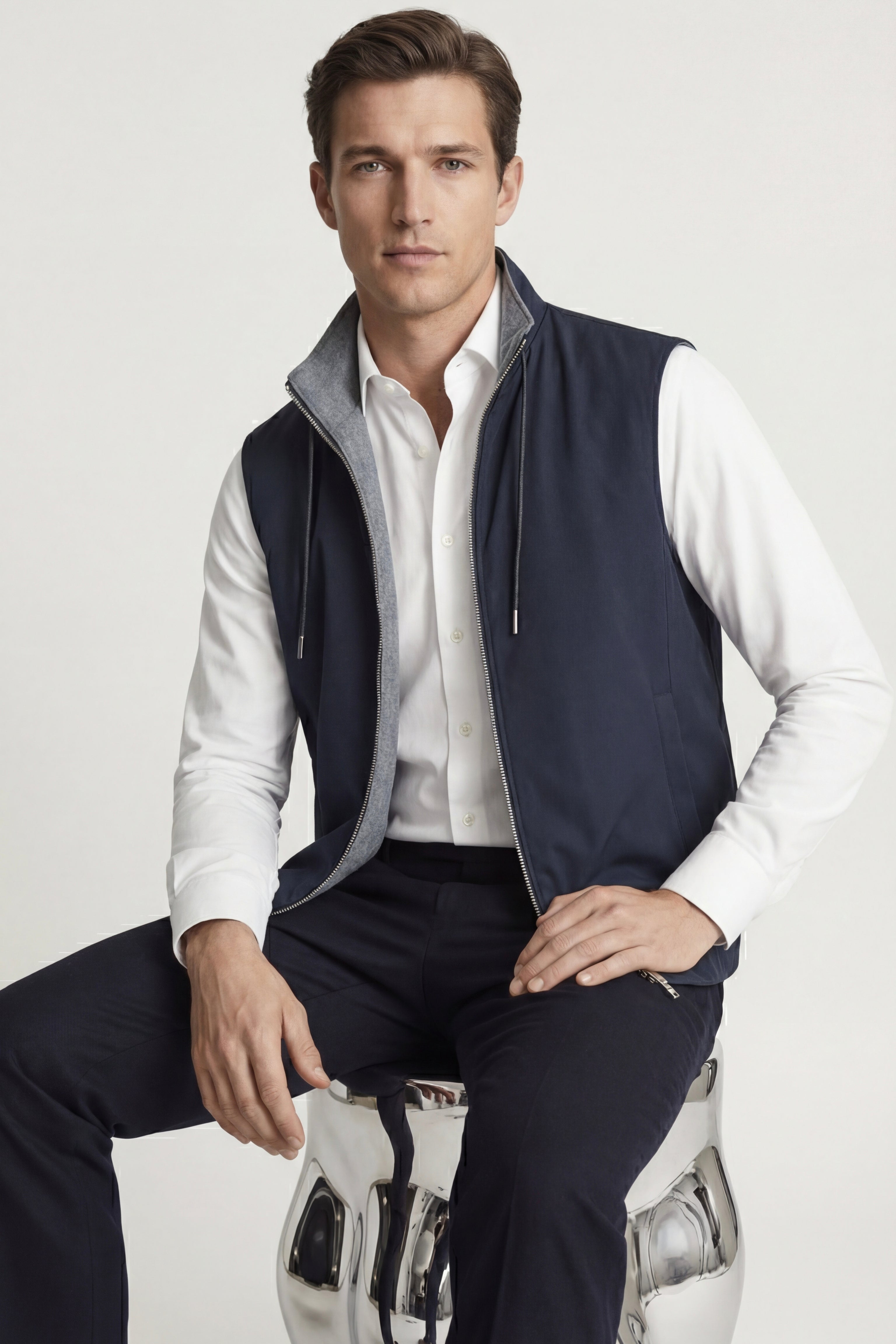 Merano Reversible Vest Navy