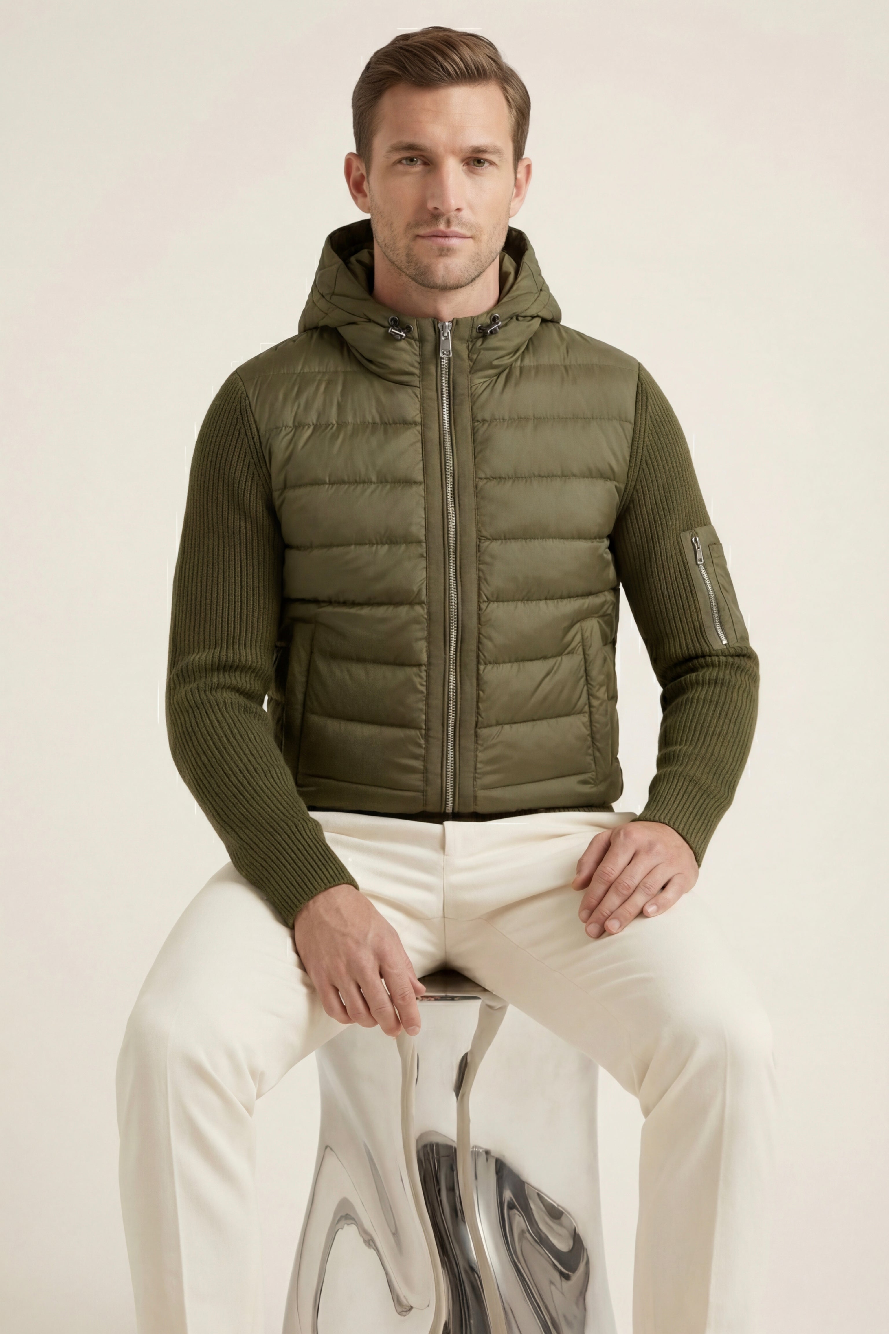 Sondrio Hybrid Zip Jacket Olive