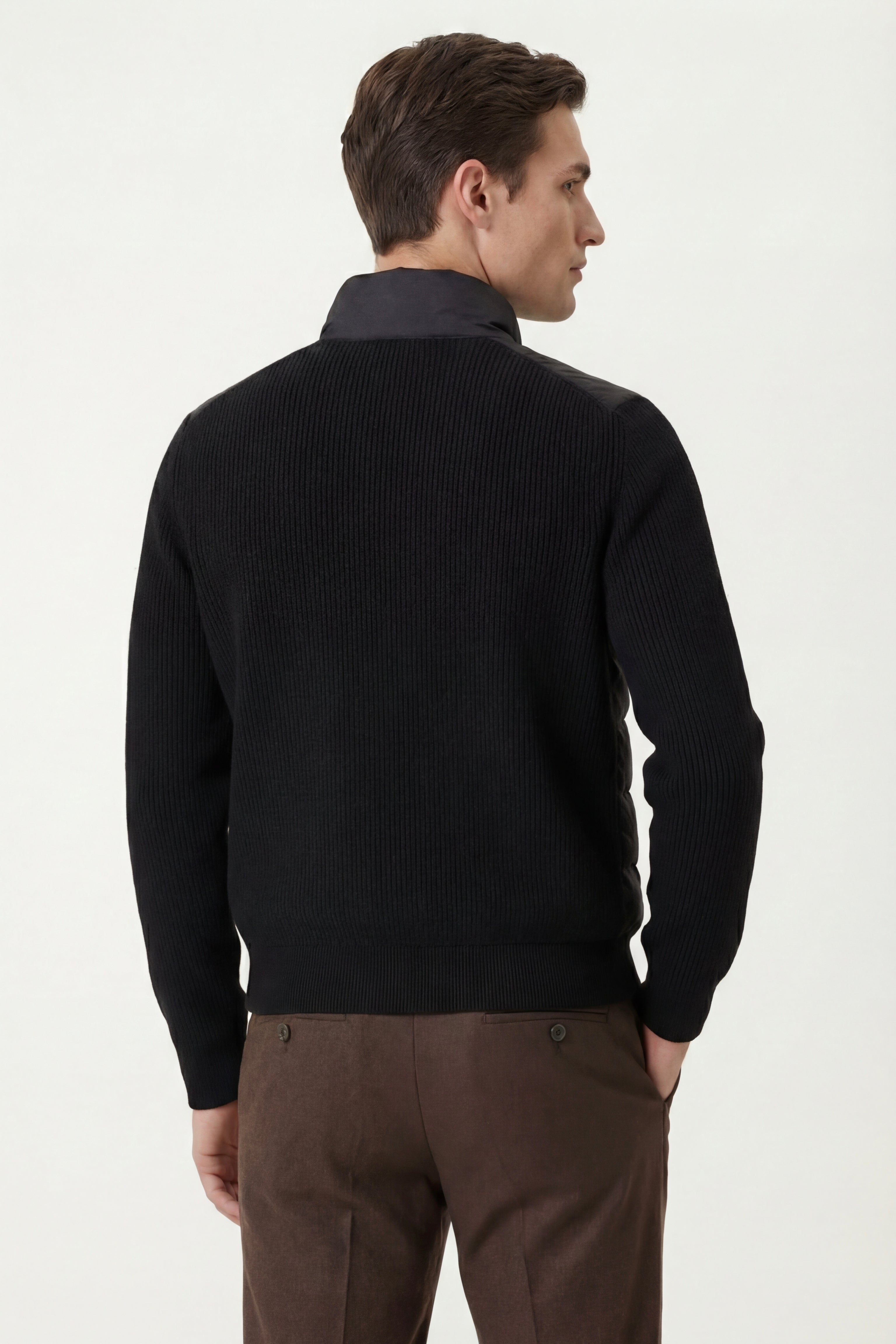 Ferrara Quilted Knit Hybrid Jacket Black