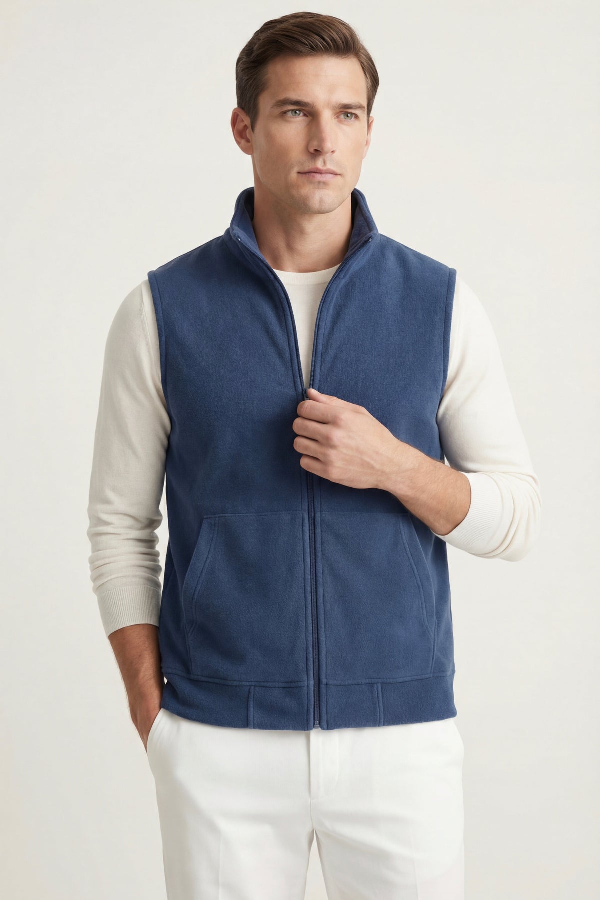 Livigno Brushed Fleece Vest Denim