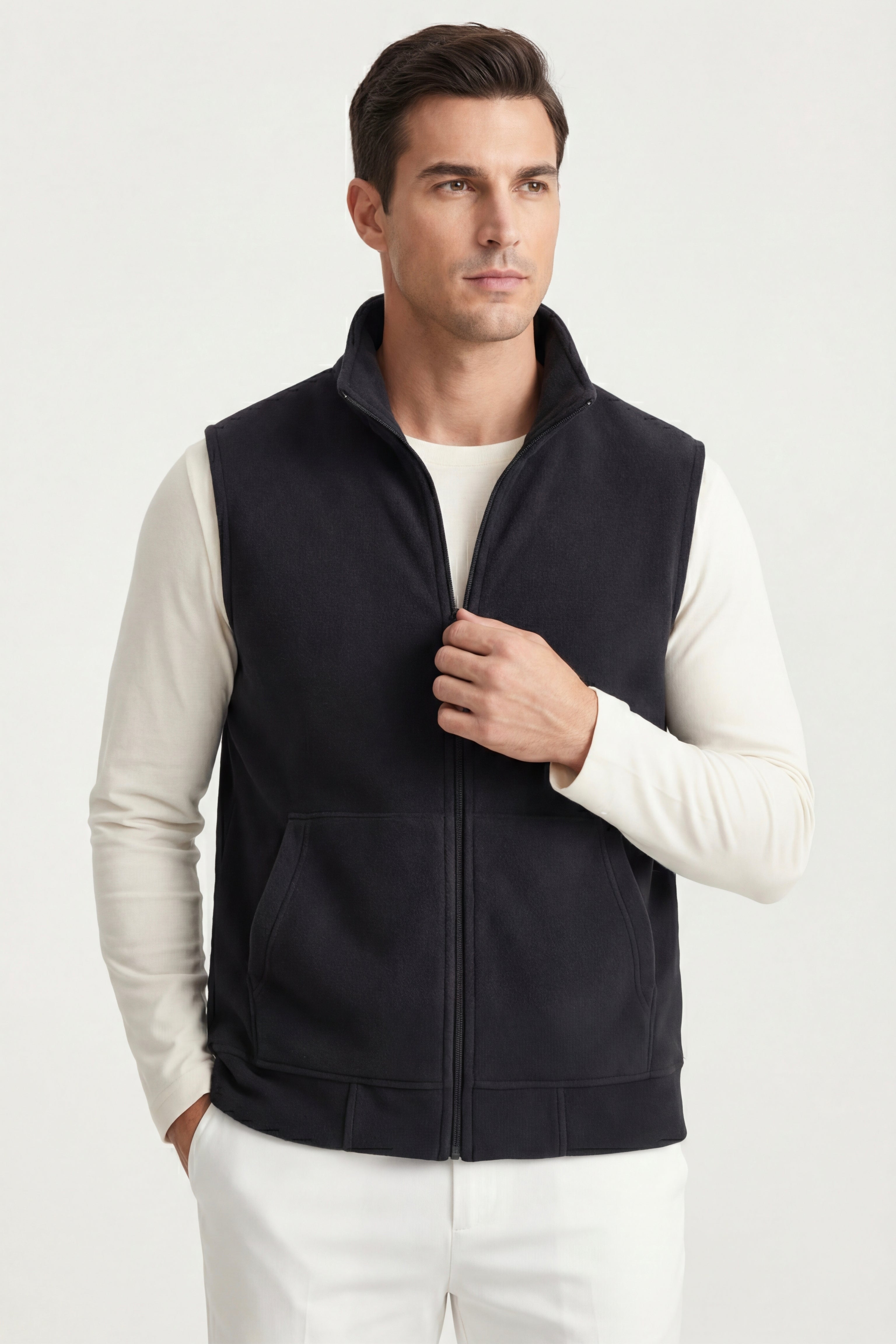 Livigno Brushed Fleece Vest Black