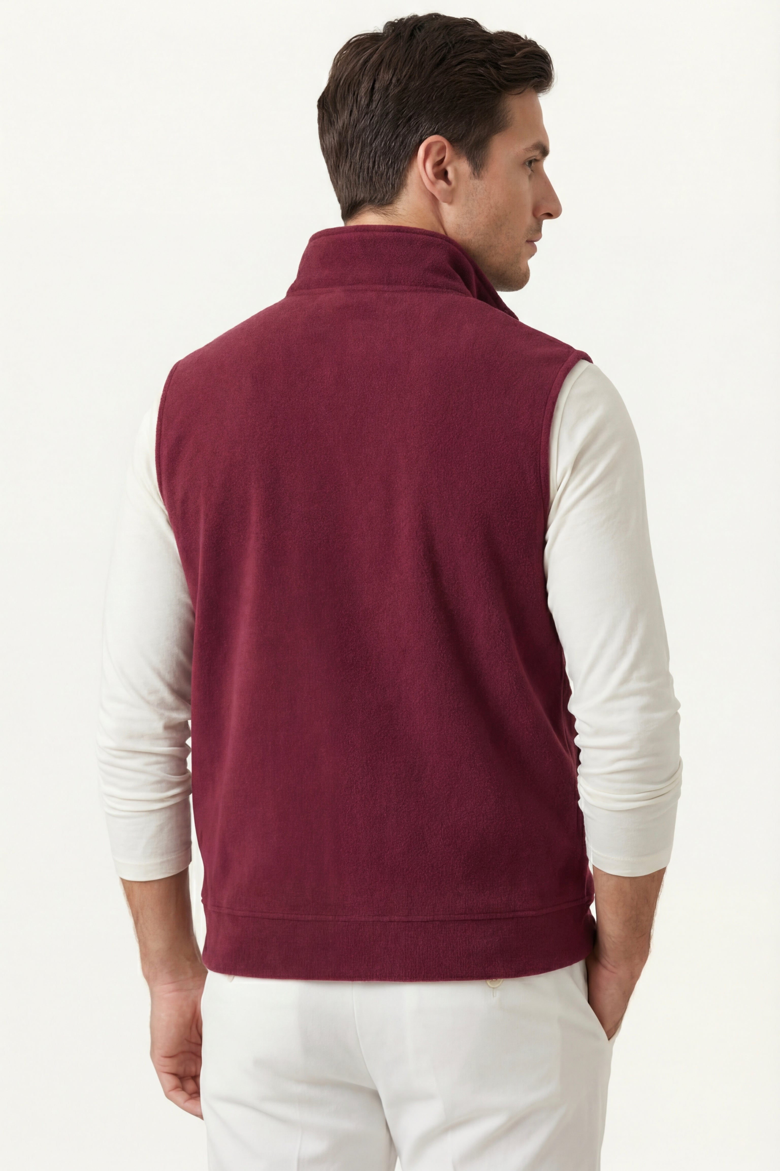 Livigno Brushed Fleece Vest Burgundy