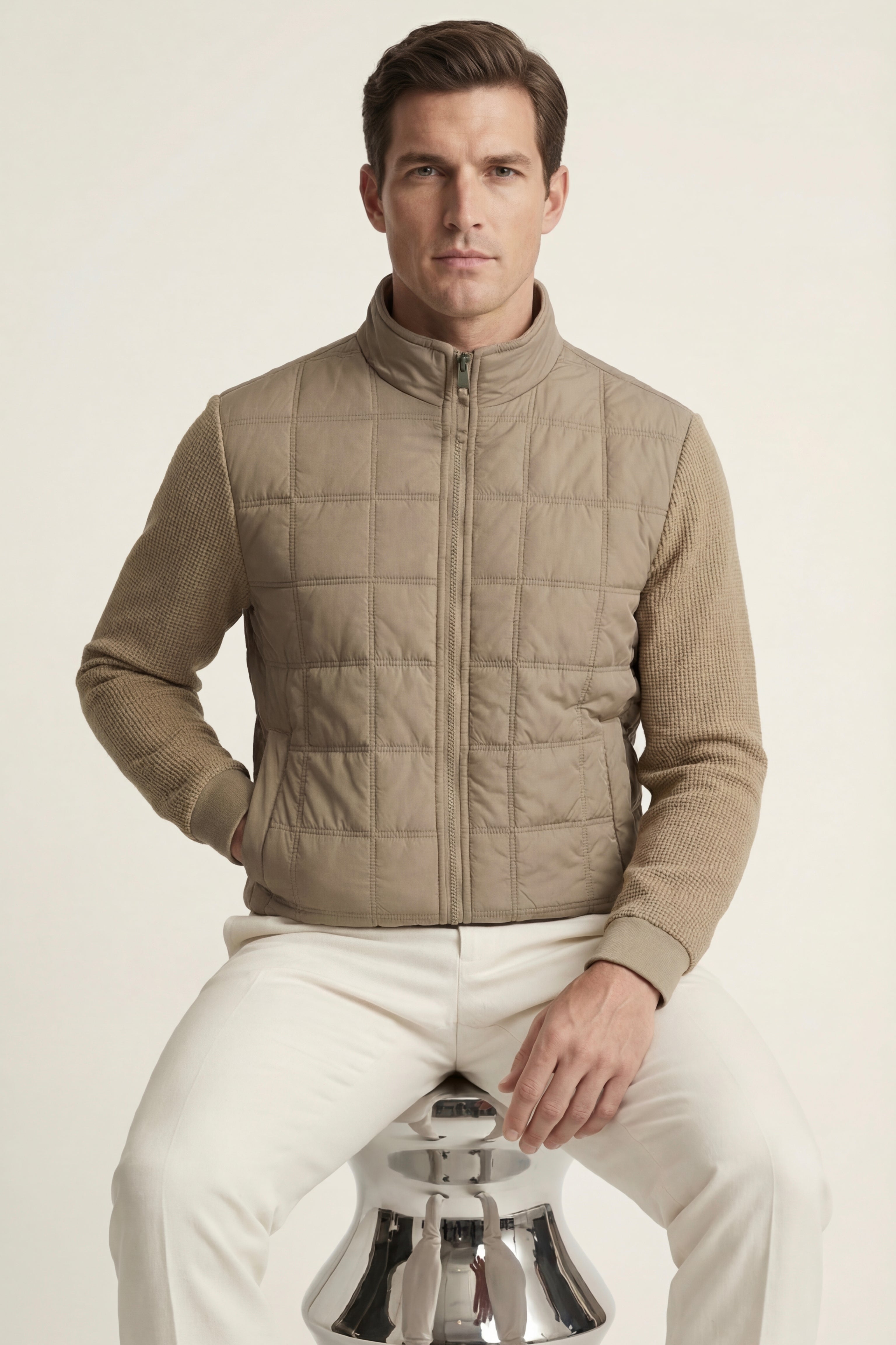 Treviso Quilted Hybrid Jacket Beige