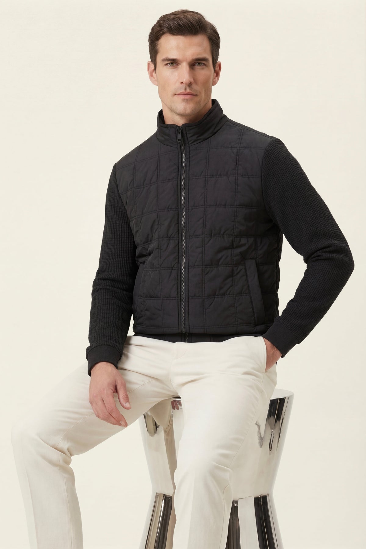 Treviso Quilted Hybrid Jacket Black