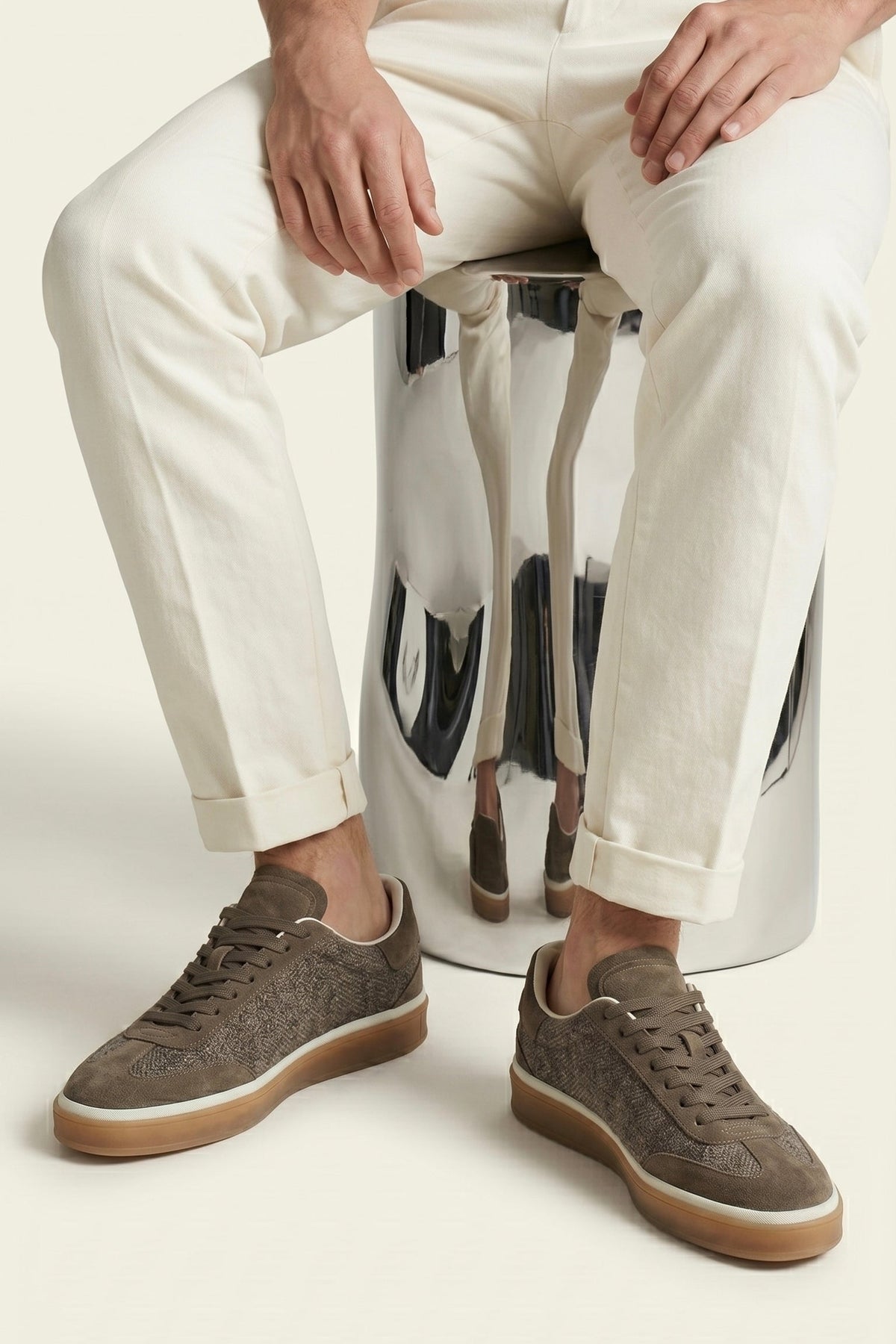 Torino Textile Sneaker Taupe Brown