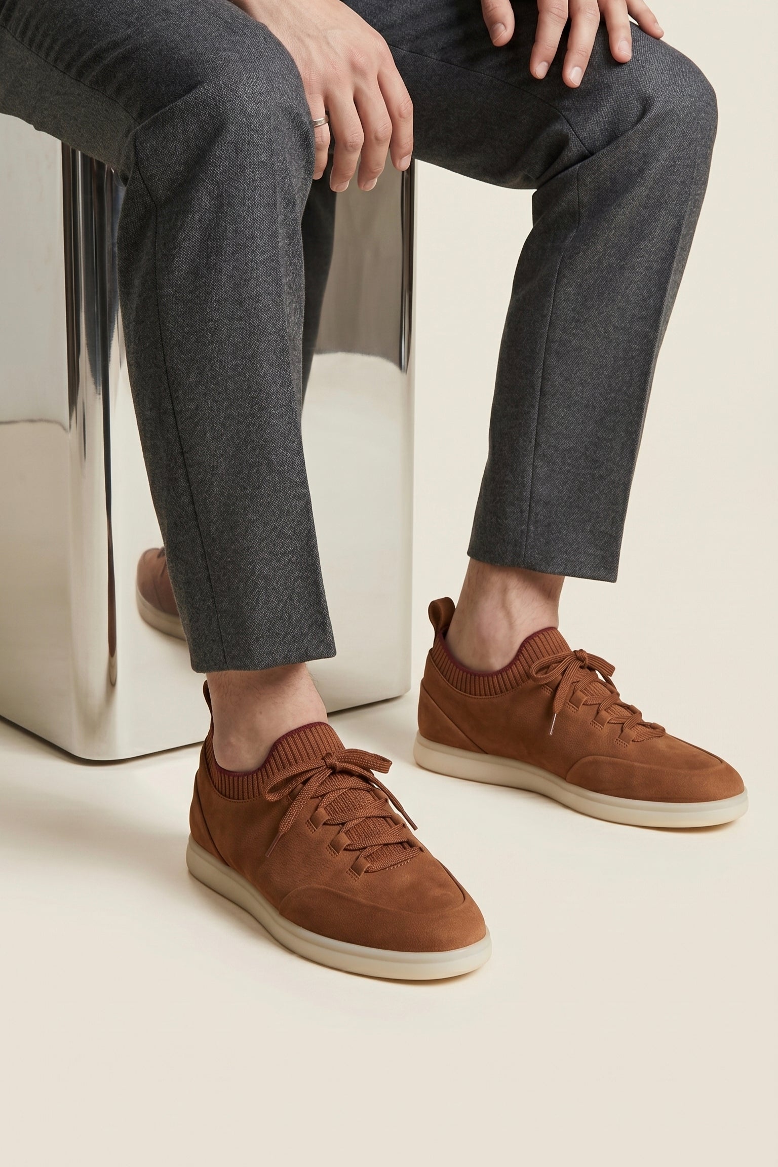 Lugano Nubuck Sneaker Camel Brown