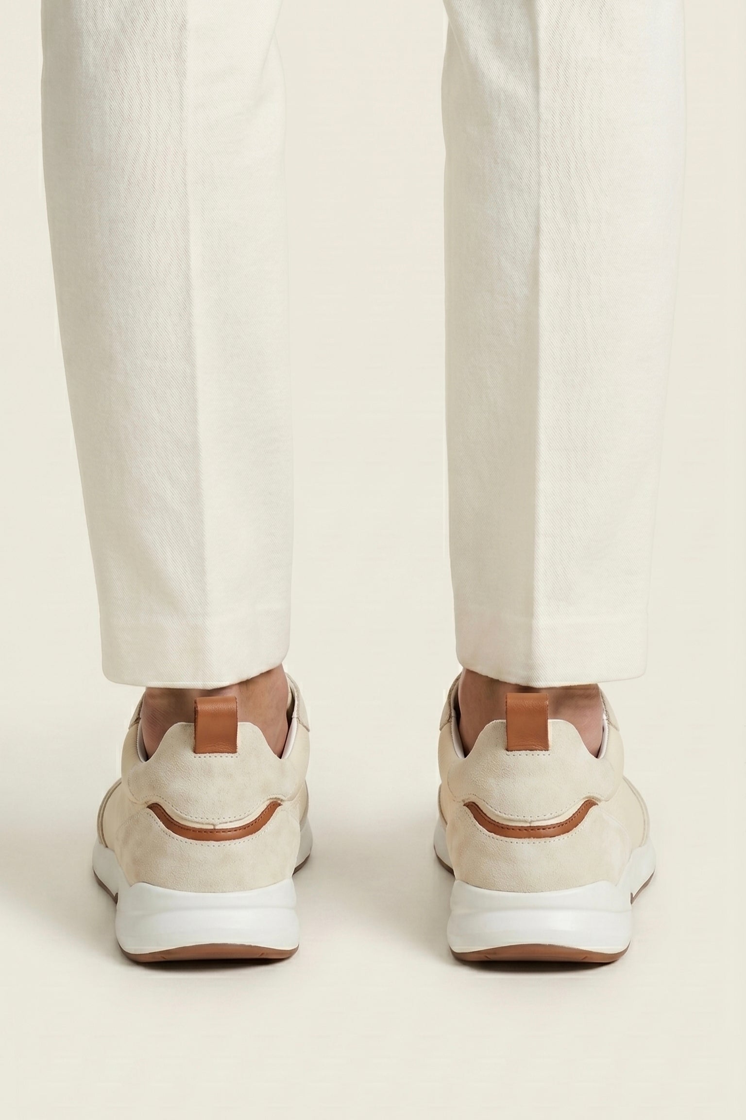 Livorno Leather Slip-On Runner Cream White