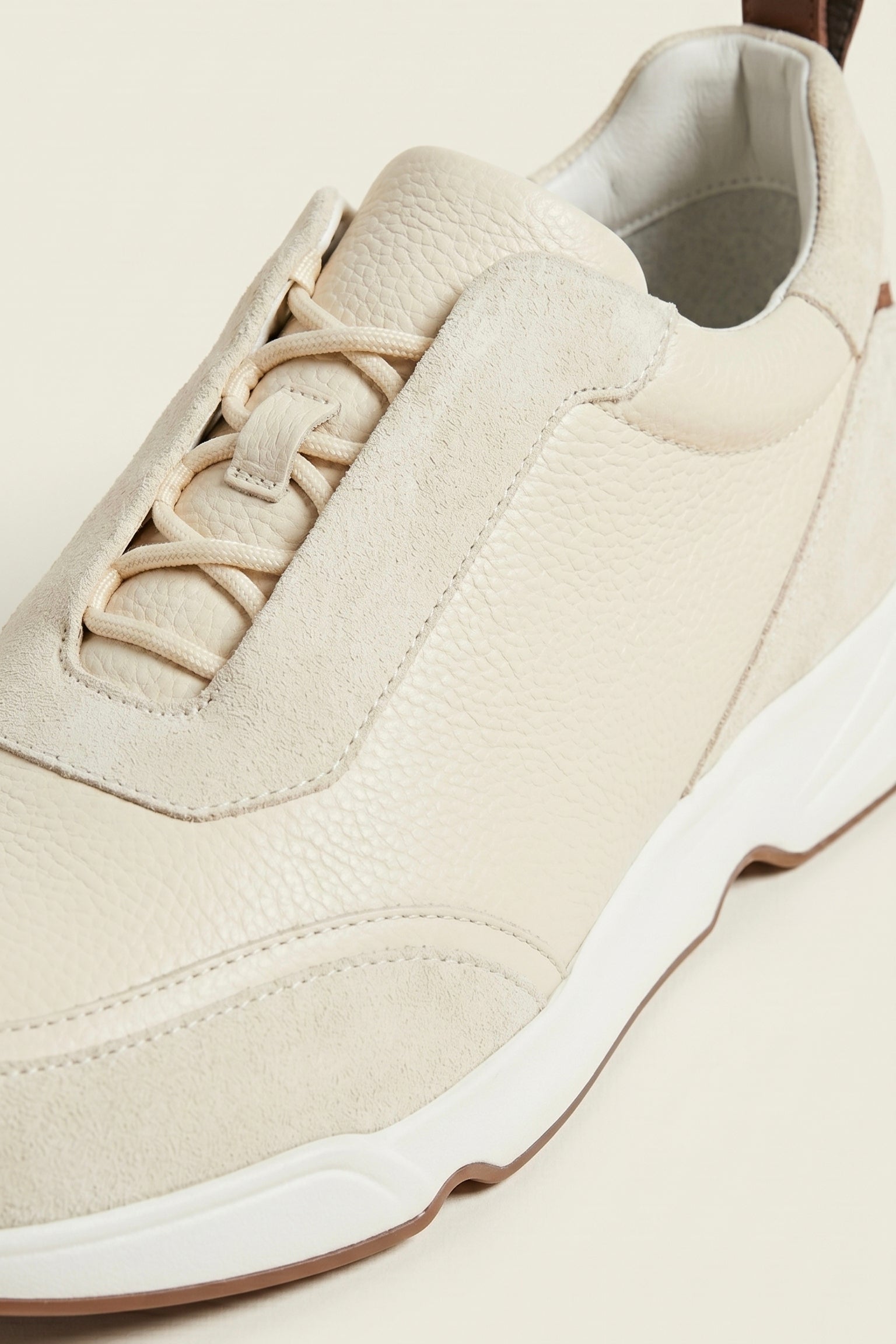 Livorno Leather Slip-On Runner Cream White