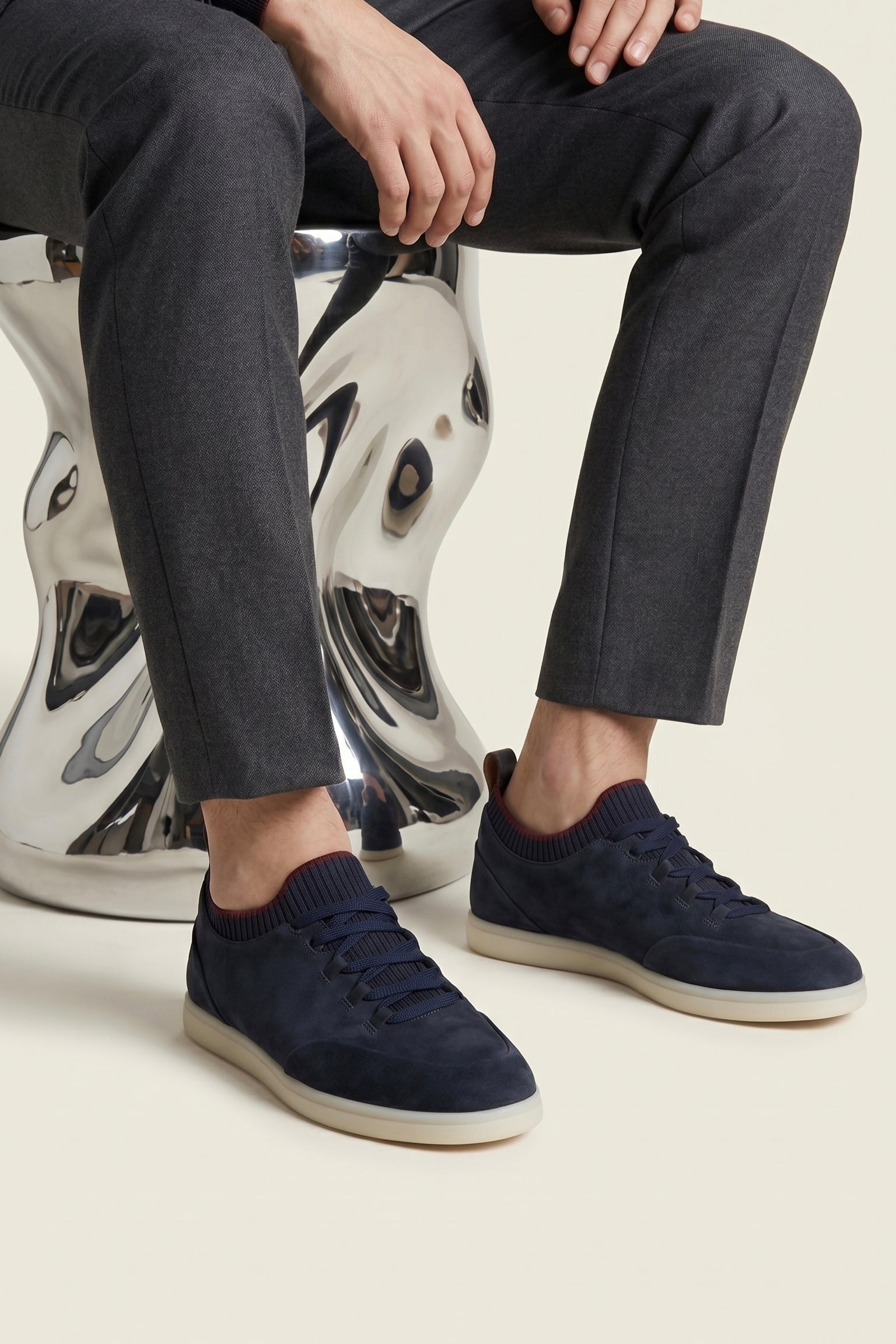 Lugano Nubuck Sneaker Navy Blue