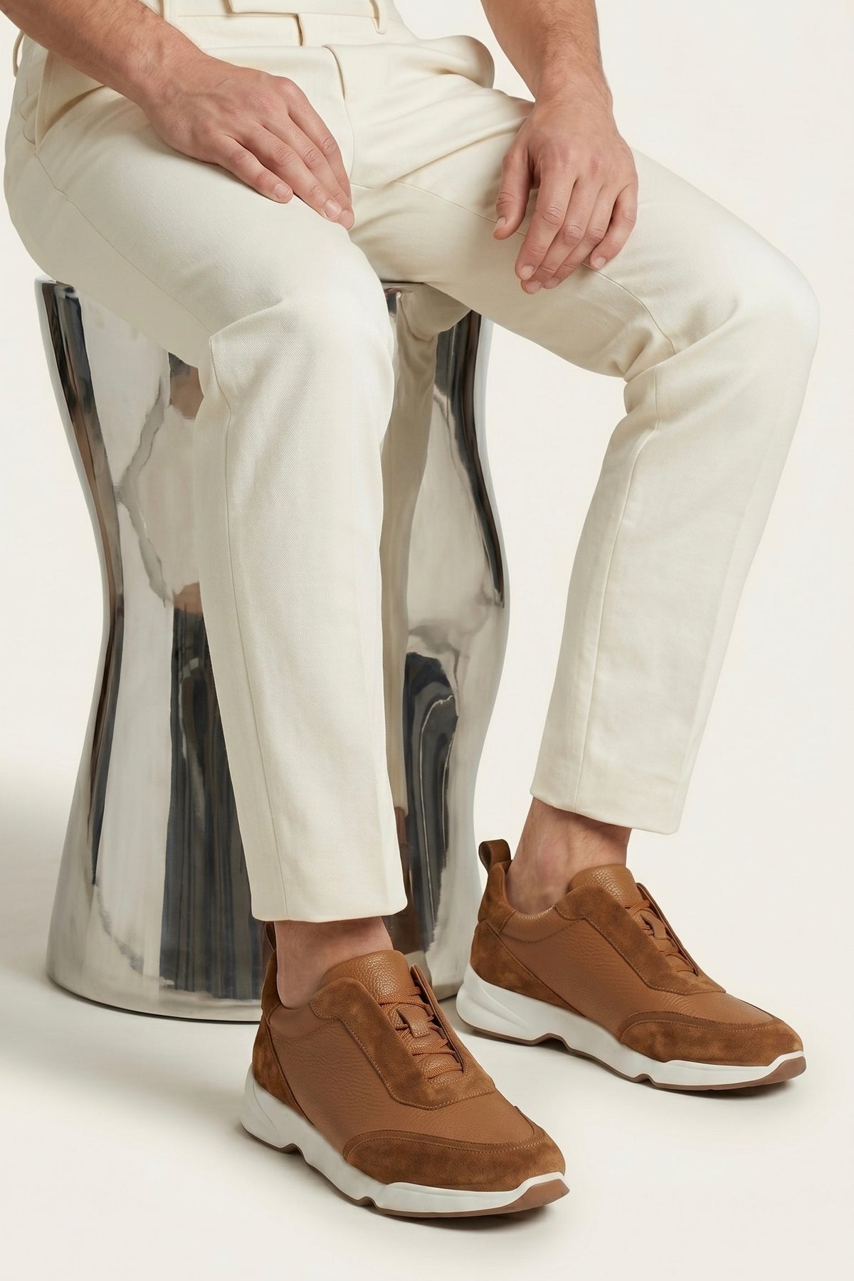 Livorno Leather Slip-On Runner Camel Brown