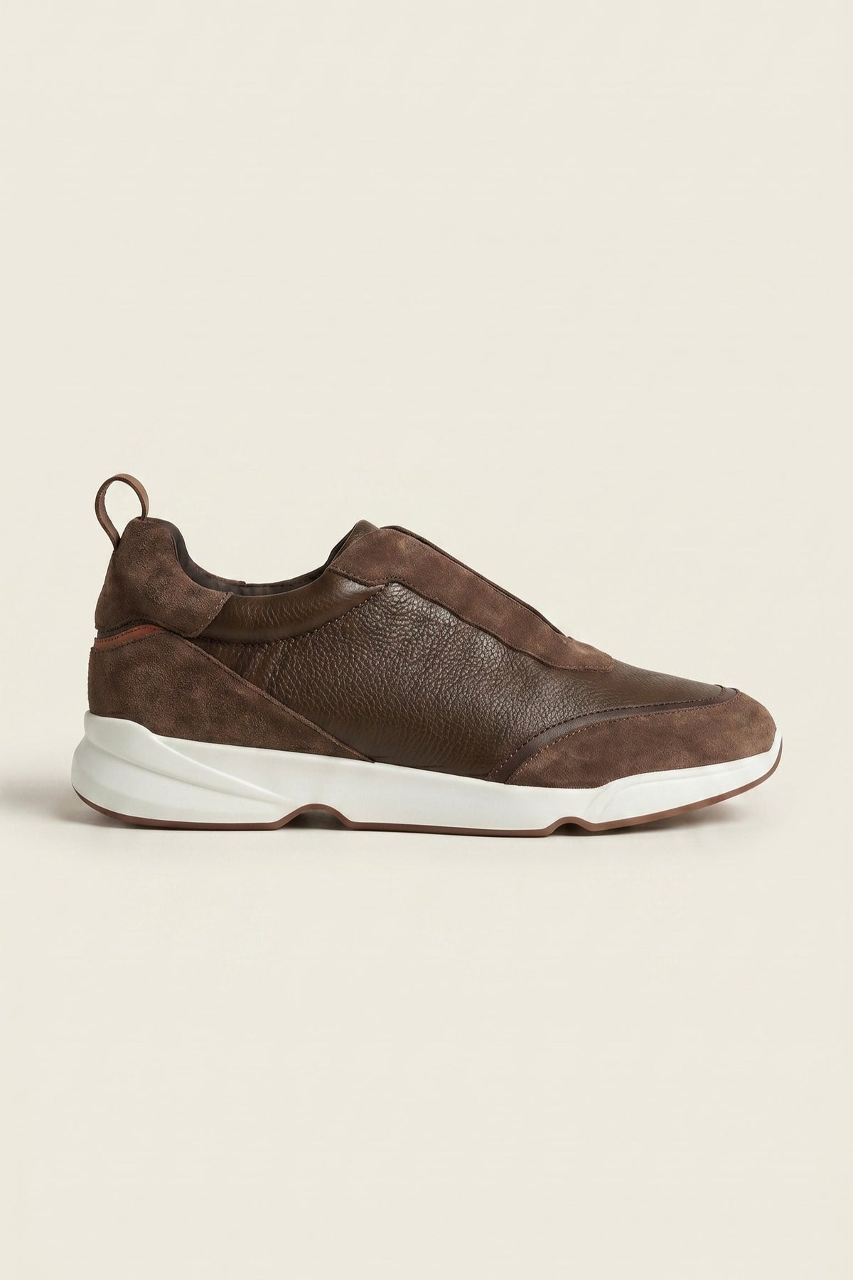 Livorno Leather Slip-On Runner Dark Brown