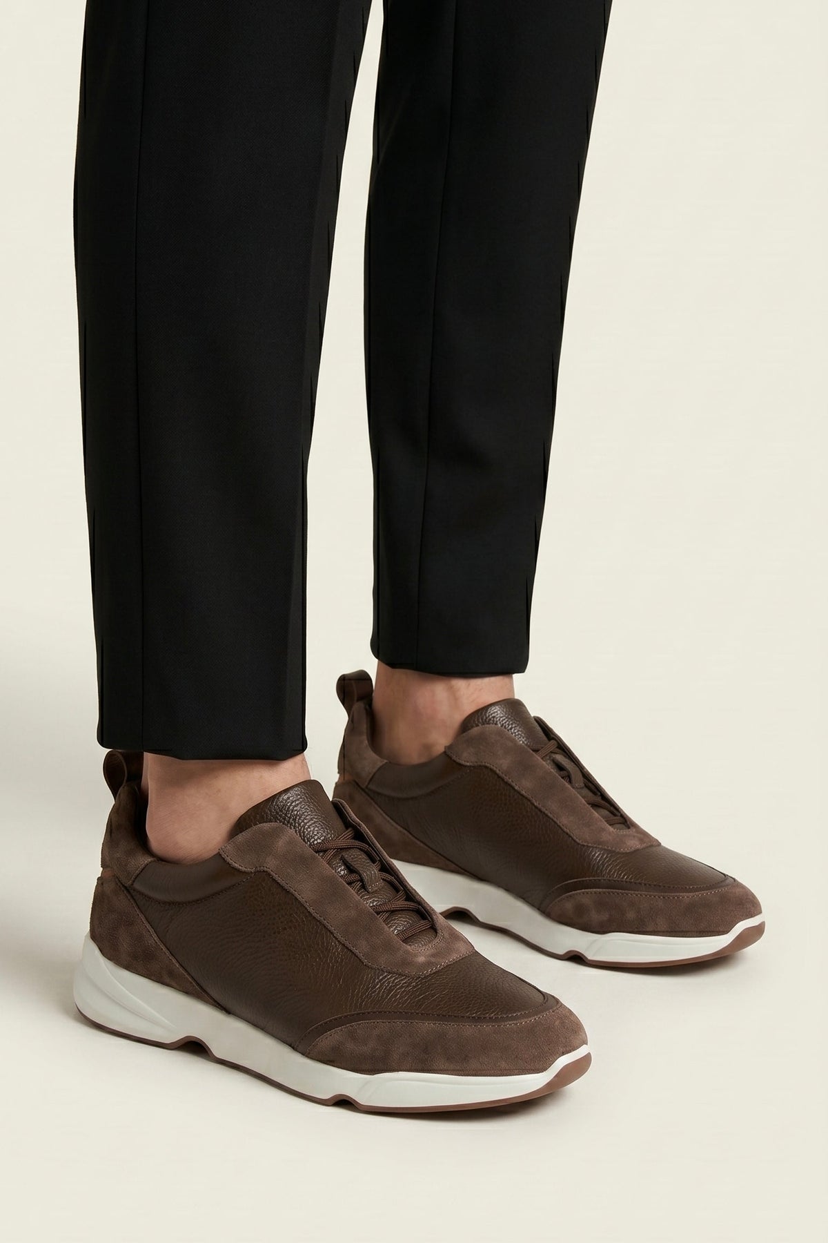 Livorno Leather Slip-On Runner Dark Brown