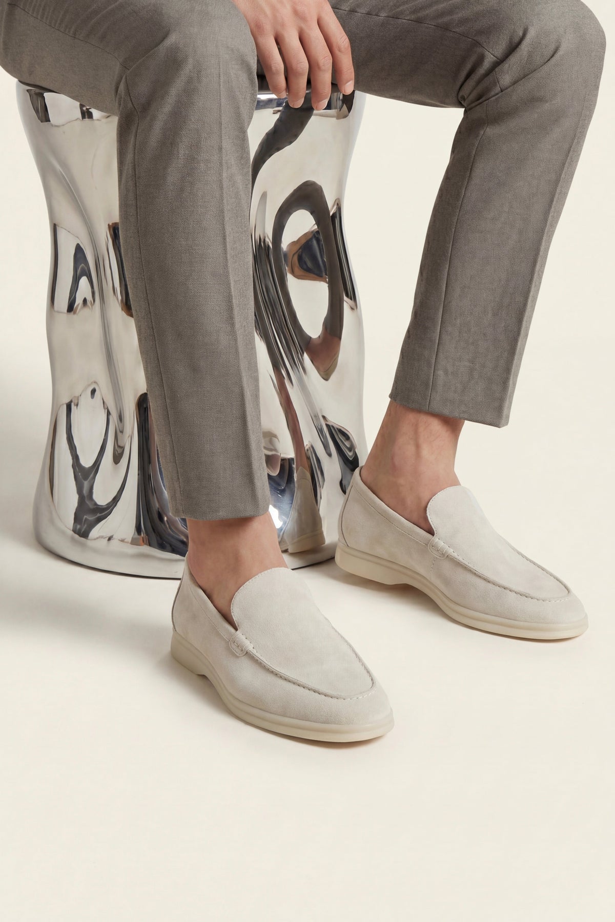 Milano Classic Loafer Suede Chalk White