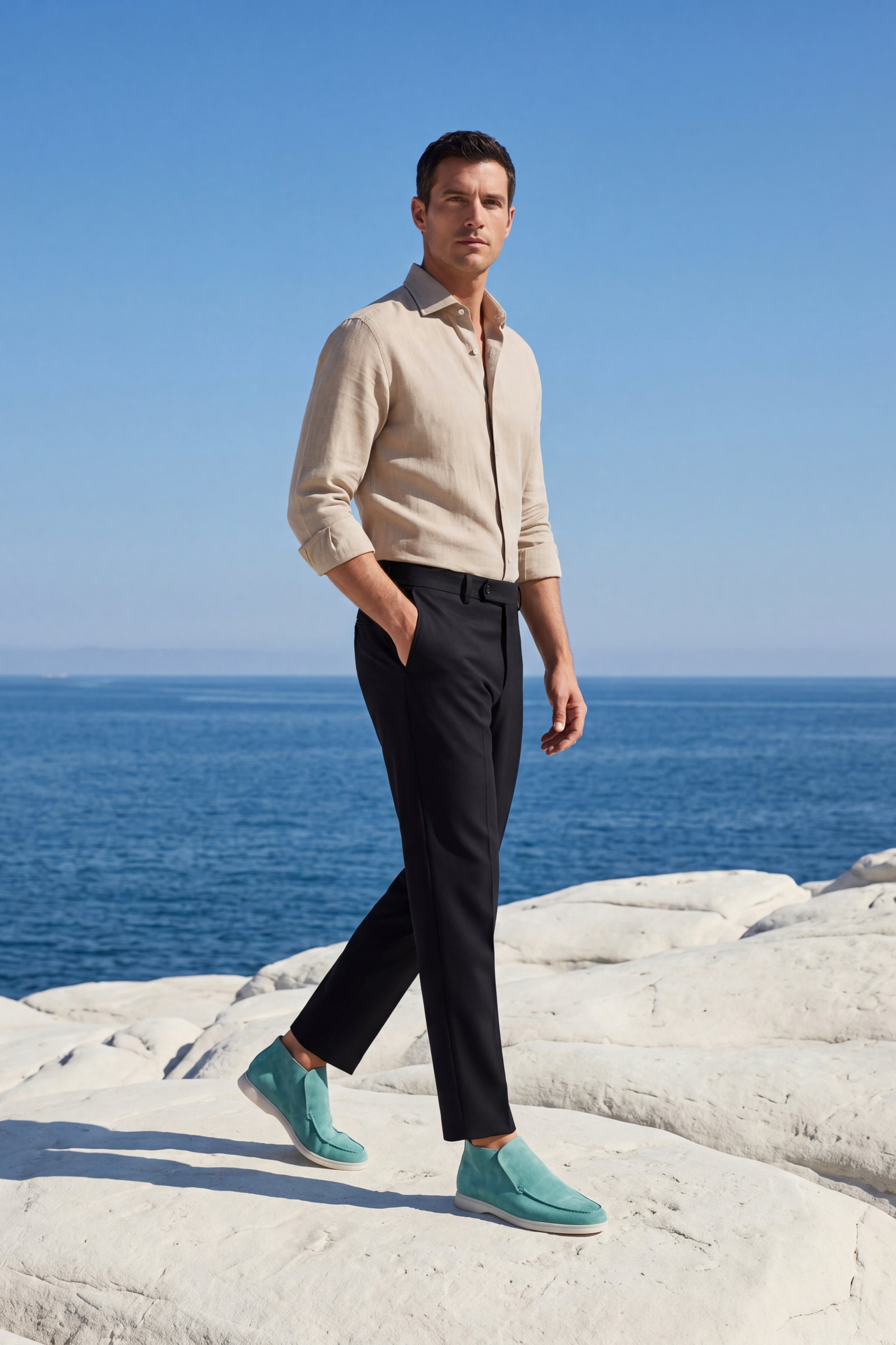 Milano City Loafer Suede Teal Green