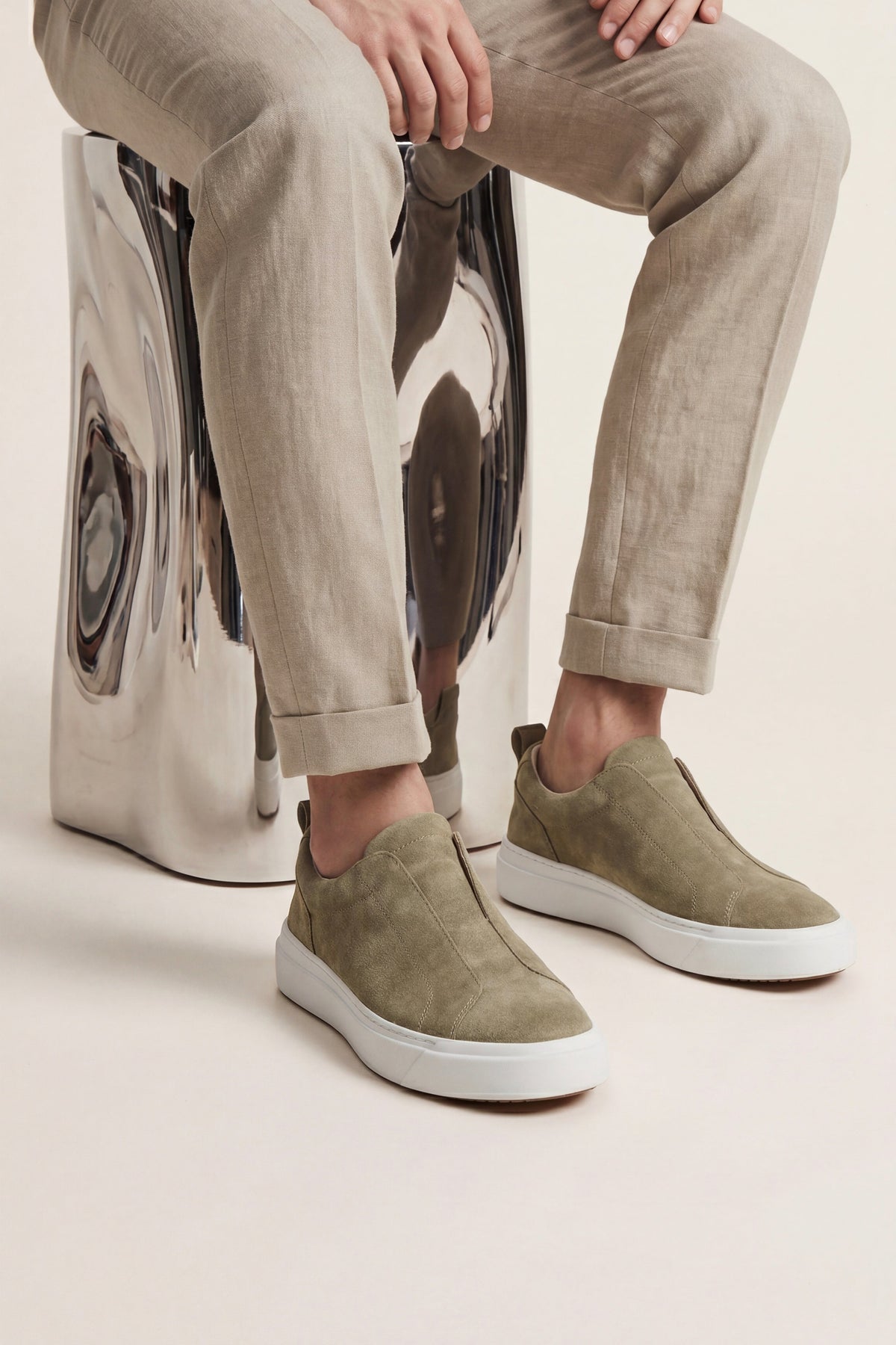 Ancona Suede Slip-On Khaki Green