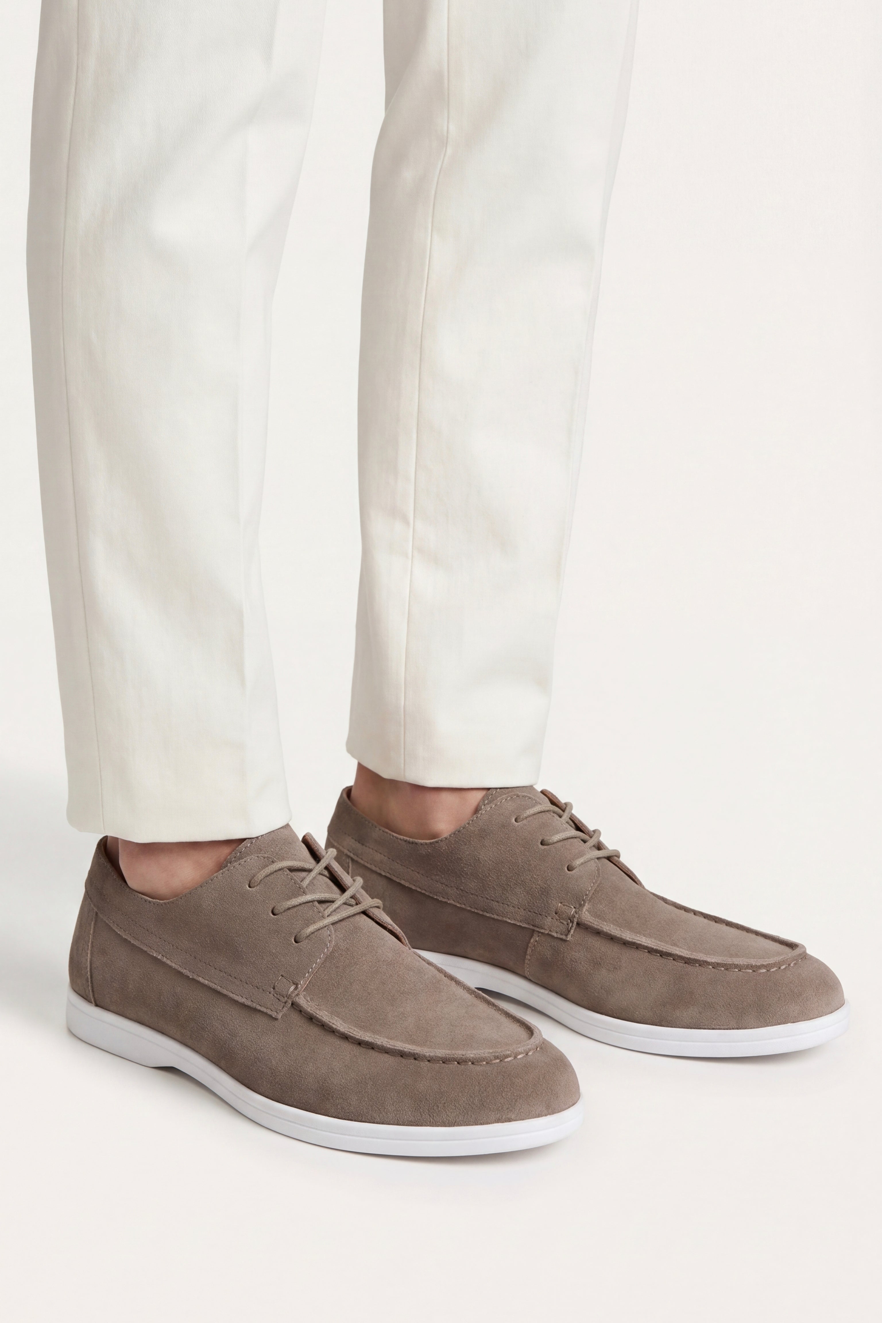 Rimini Suede Boat Shoe Taupe Grey