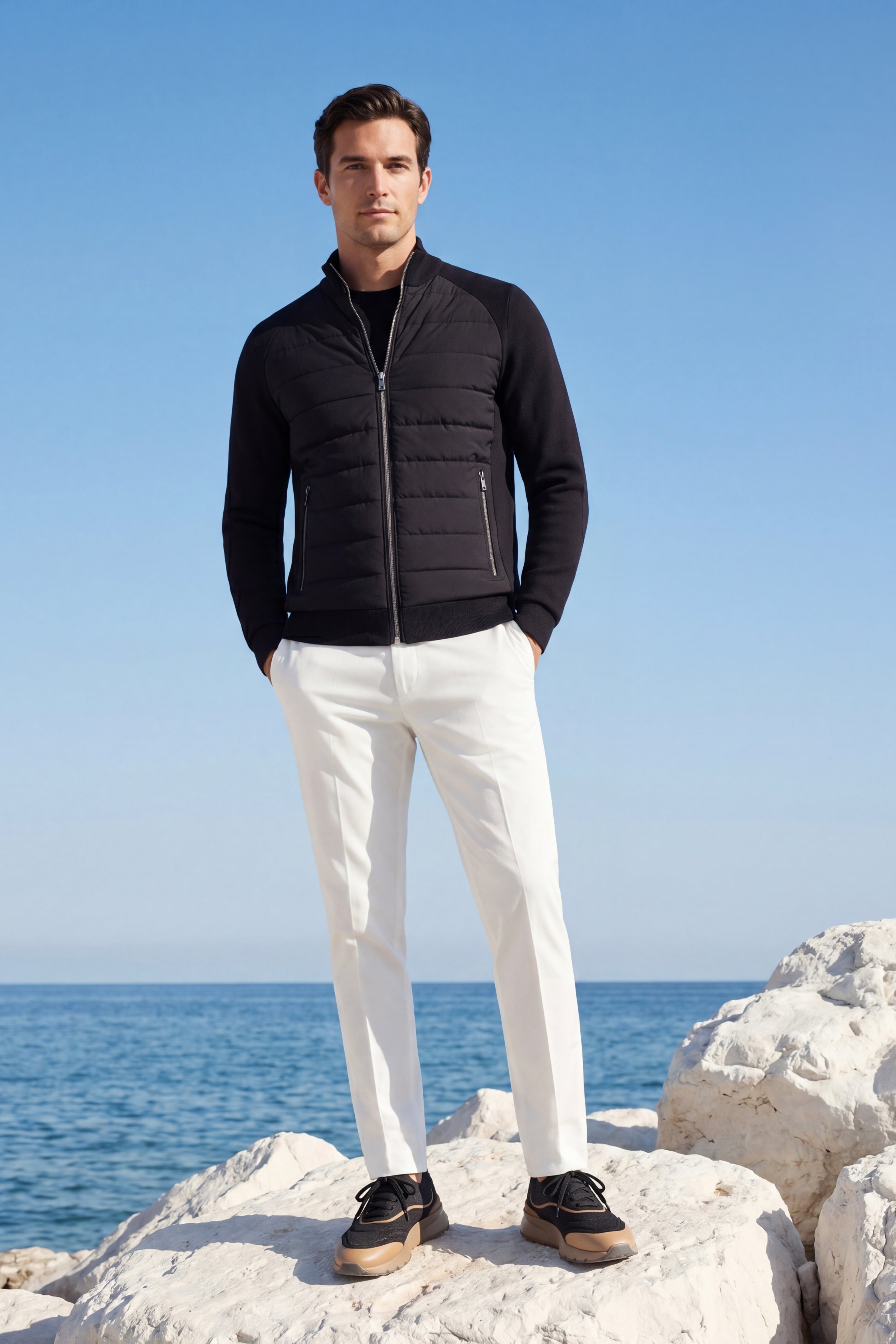 Vicenza Wool Padded Jacket Black