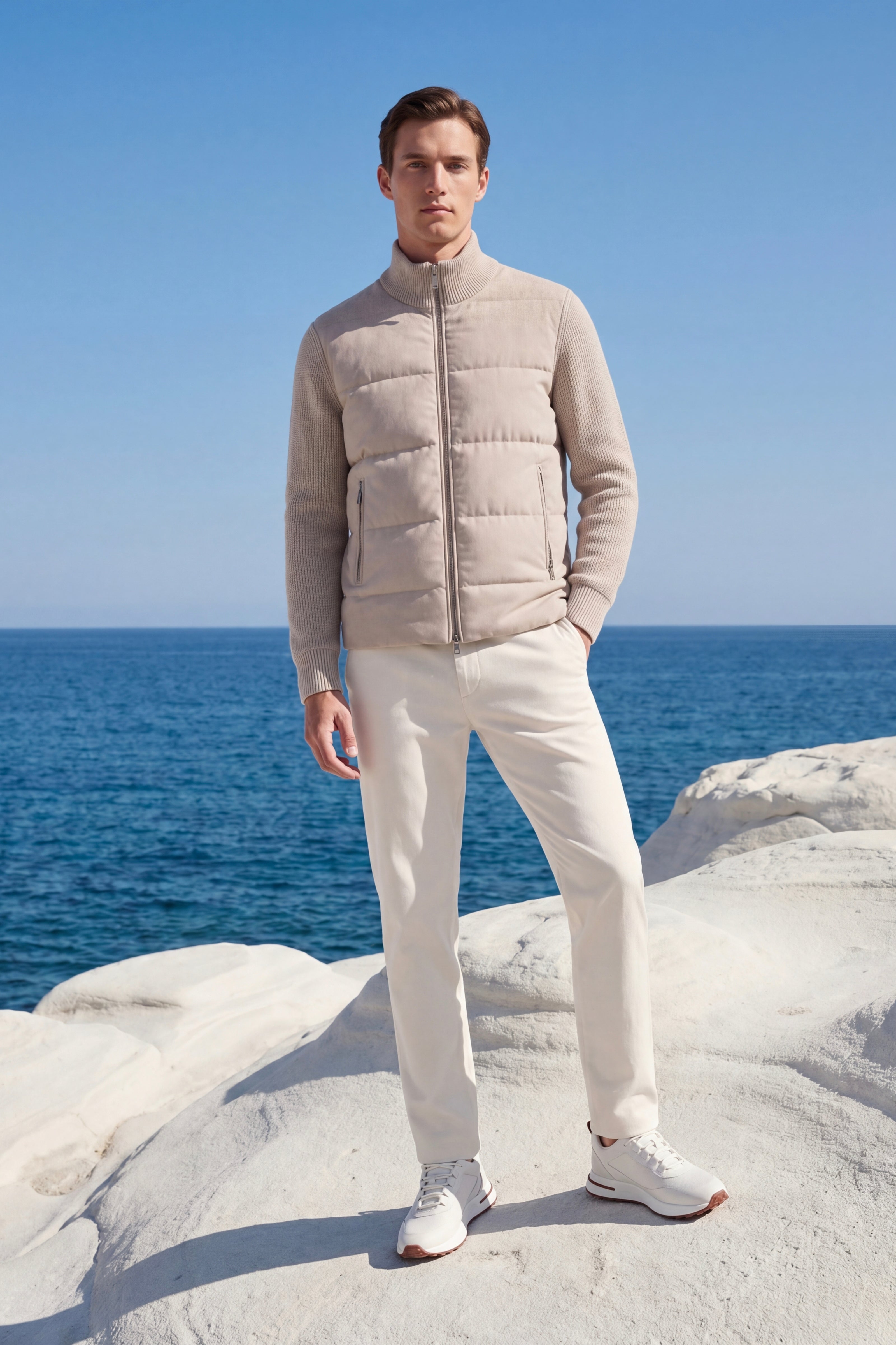 Modena Quilted Knit Jacket Ivory