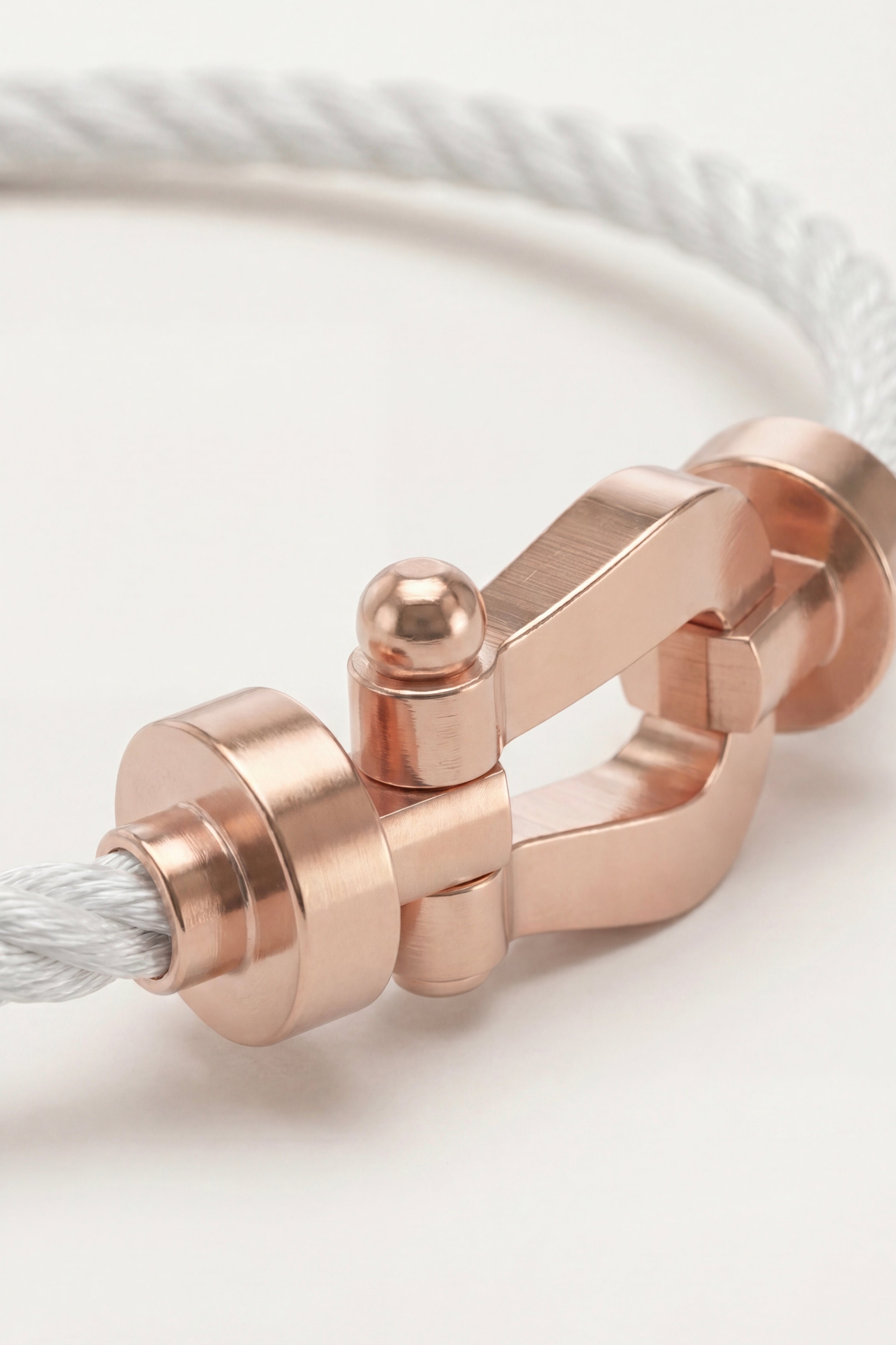 Levanto Rose Gold Rope Bracelet Chalk White