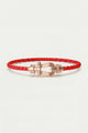 Bracciale Levanto Rose Gold con cordino rosso cremisi