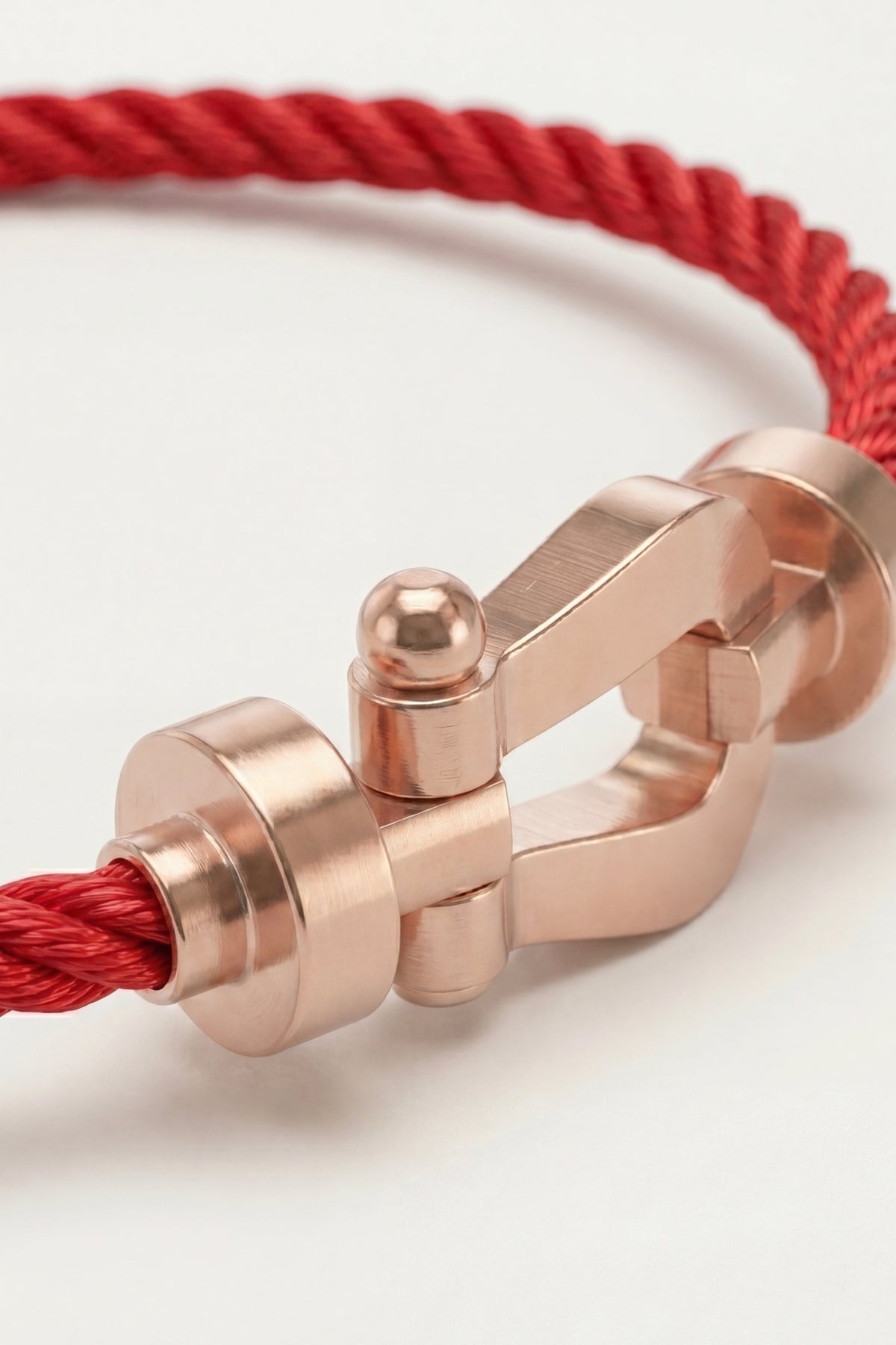 Levanto Rose Gold Rope Bracelet Crimson Red