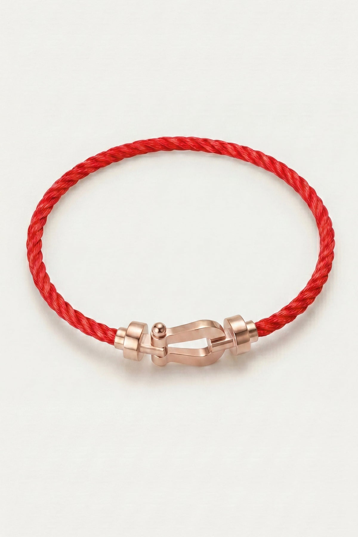 Levanto Rose Gold Rope Bracelet Crimson Red