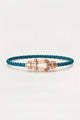 Braccialetto Levanto Rose Gold con cordino blu oceano
