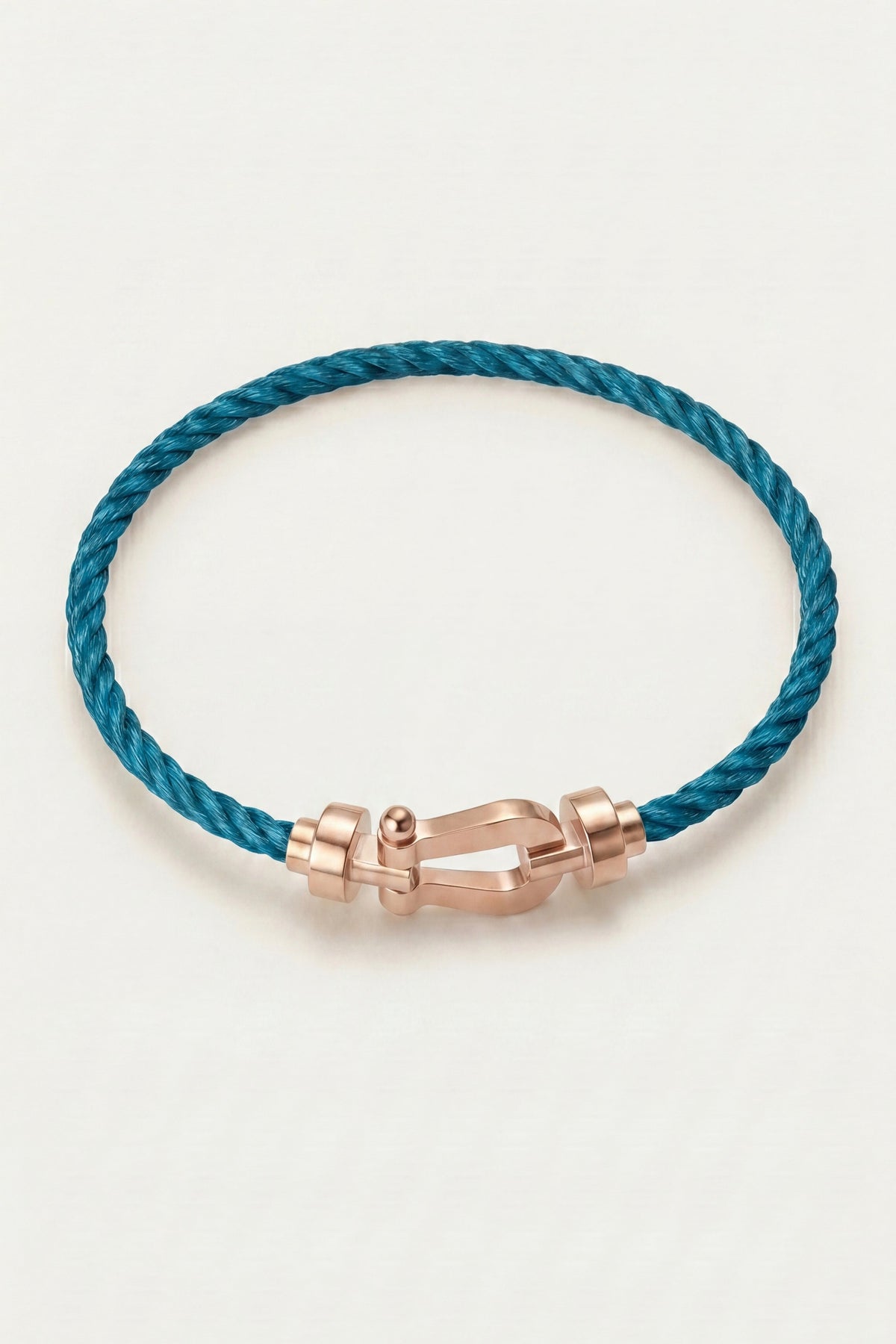 Levanto Rose Gold Rope Bracelet Ocean Blue
