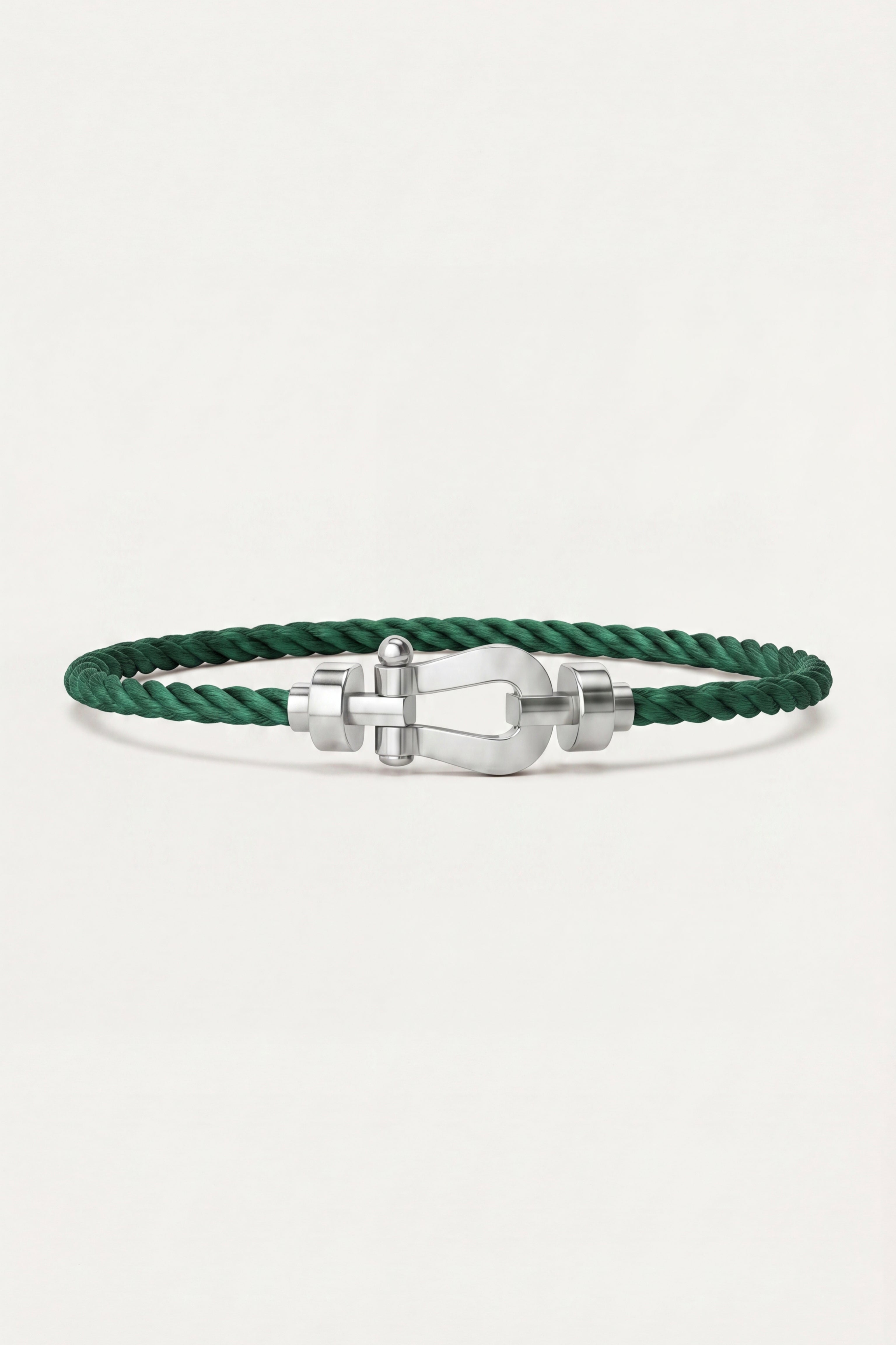 Levanto Platinum Rope Bracelet Forest Green