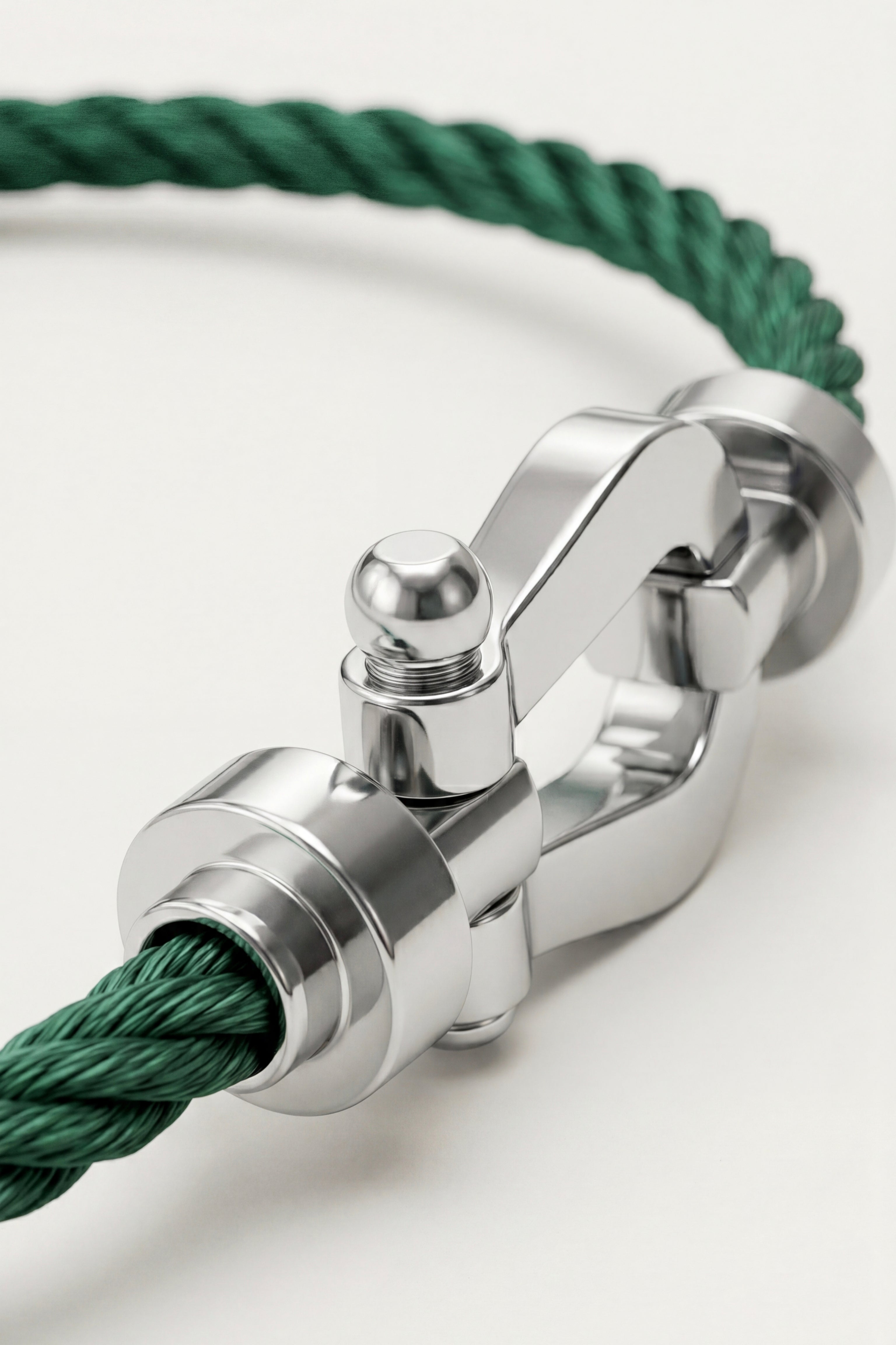 Levanto Platinum Rope Bracelet Forest Green