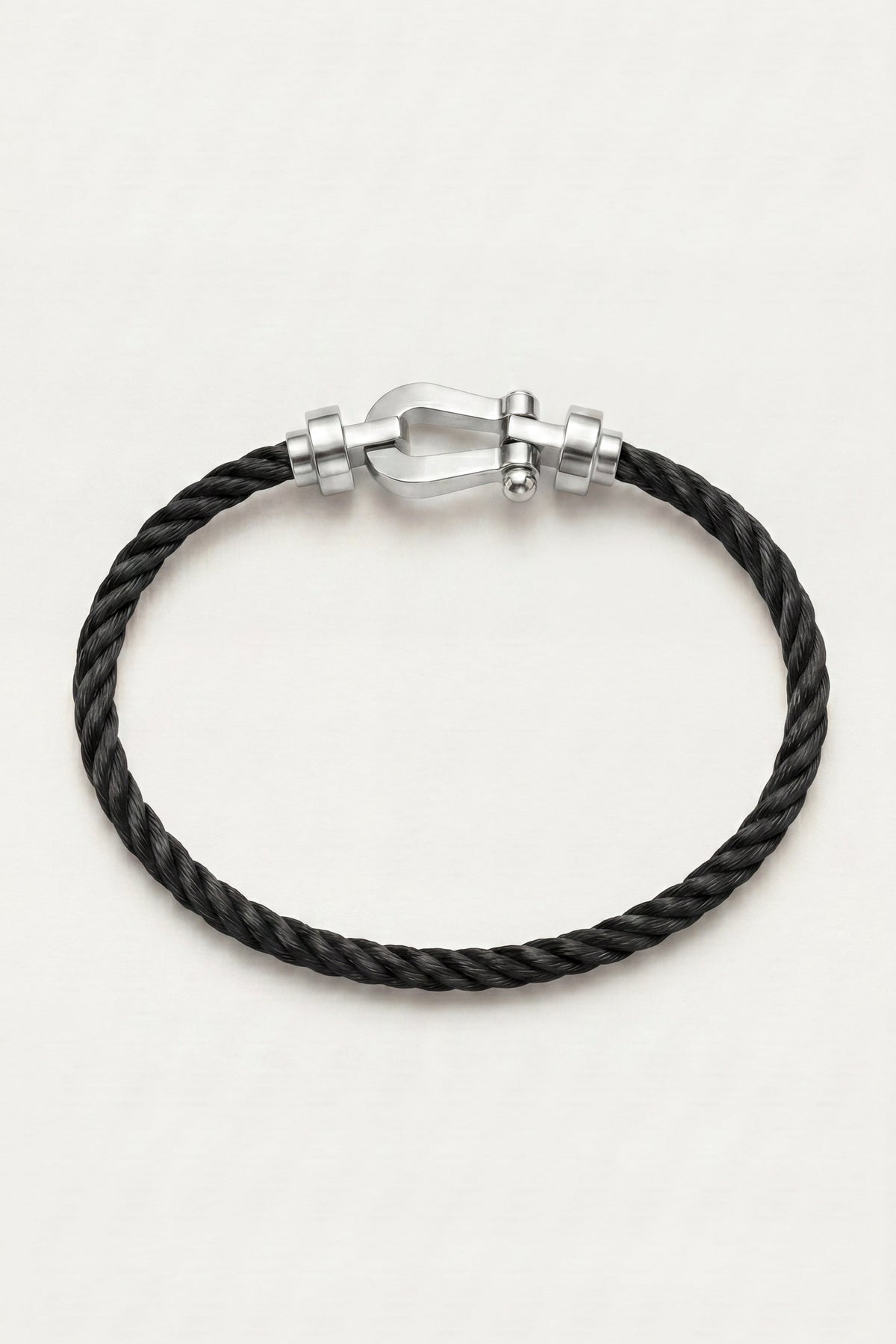 Levanto Platinum Rope Bracelet Onyx Black
