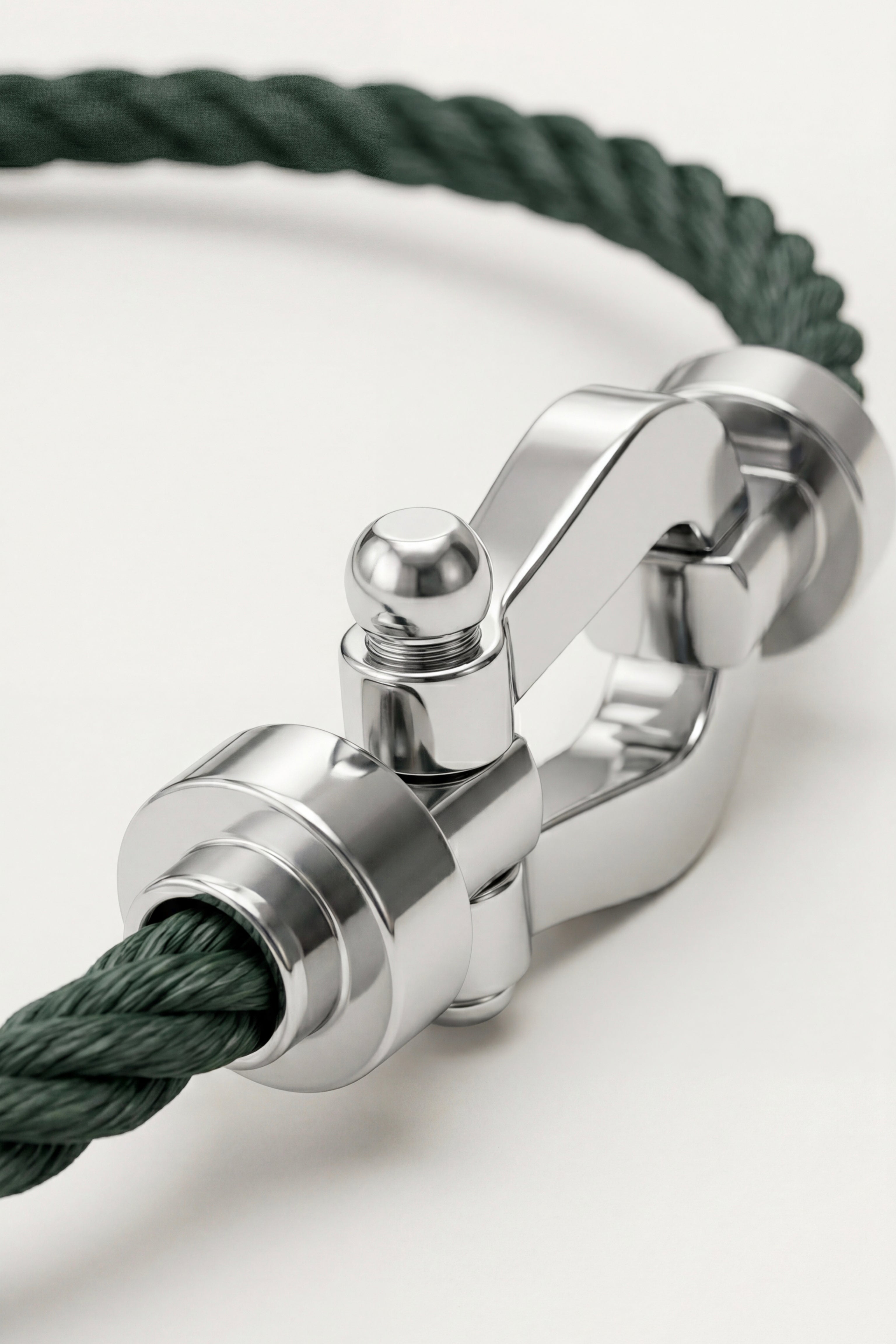Levanto Platinum Rope Bracelet Sage Green