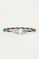 Bracciale in corda Levanto Platinum Verde/Rosso/Bianco