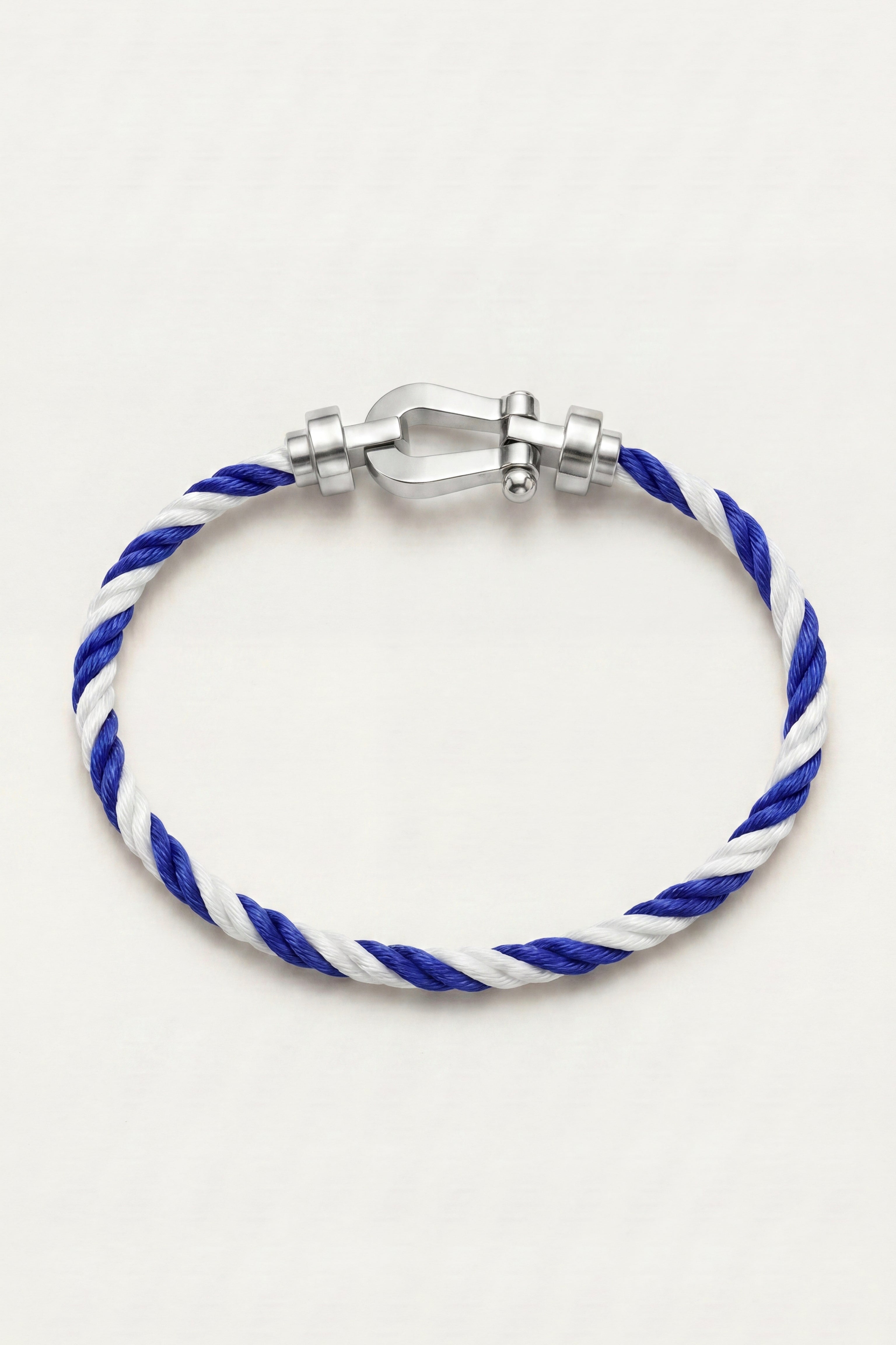 Levanto Platinum Rope Bracelet Blue/White