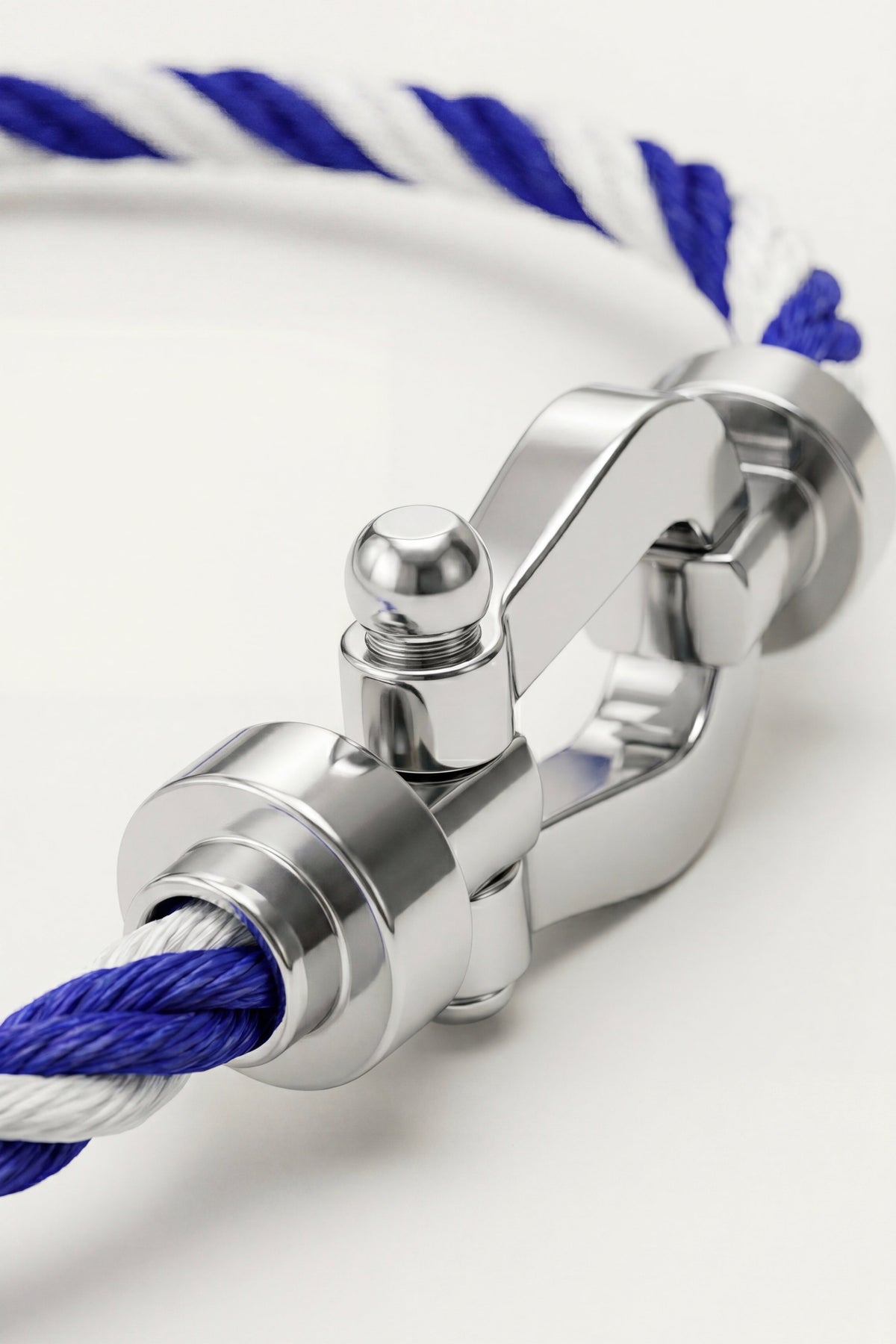 Levanto Platinum Rope Bracelet Blue/White